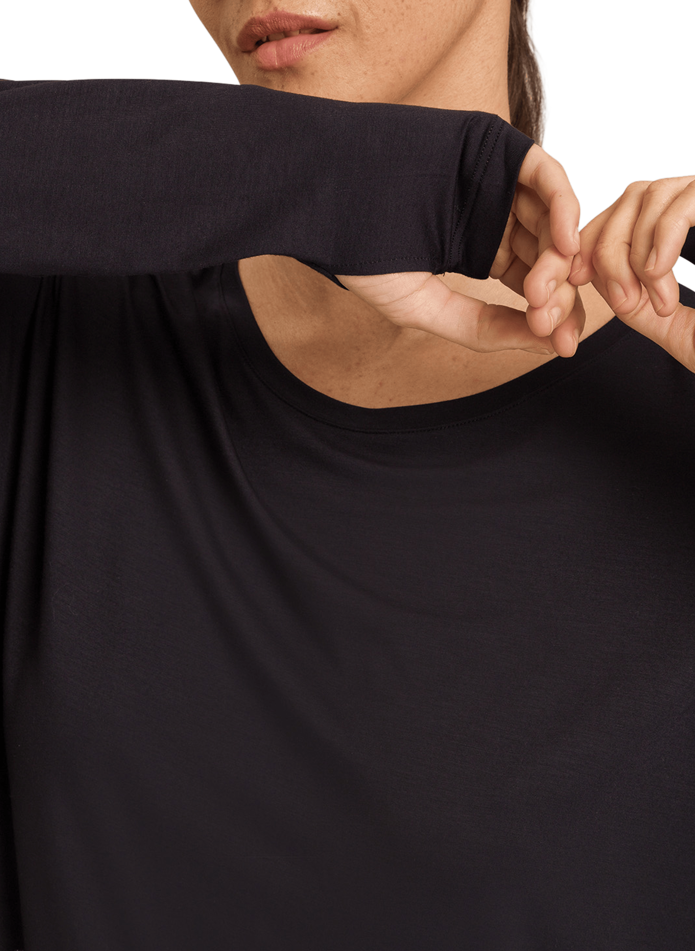 Long-sleeve modal t-shirt HANRO Black