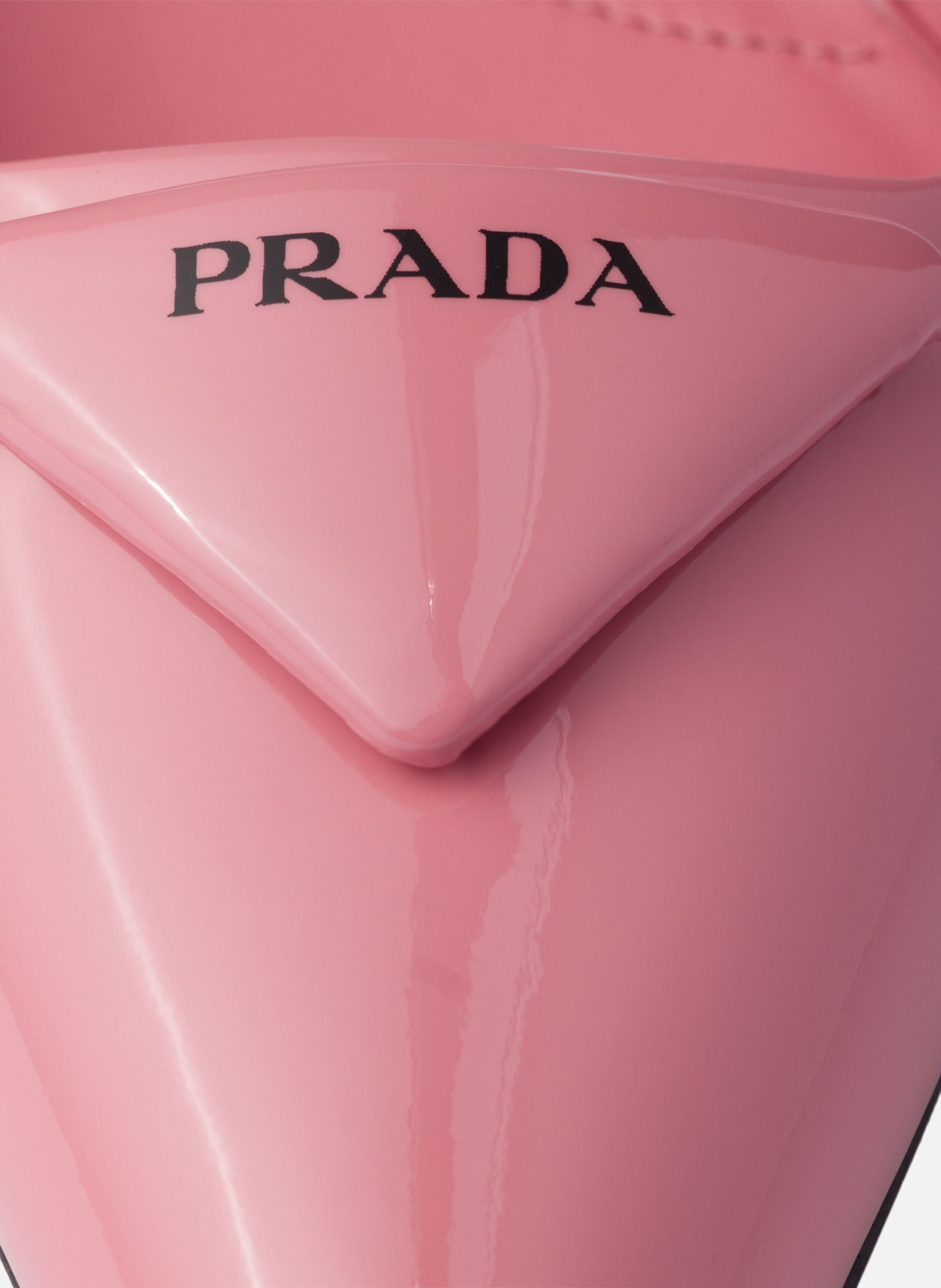 Escarpins à bride arrière en cuir verni PRADA Rose