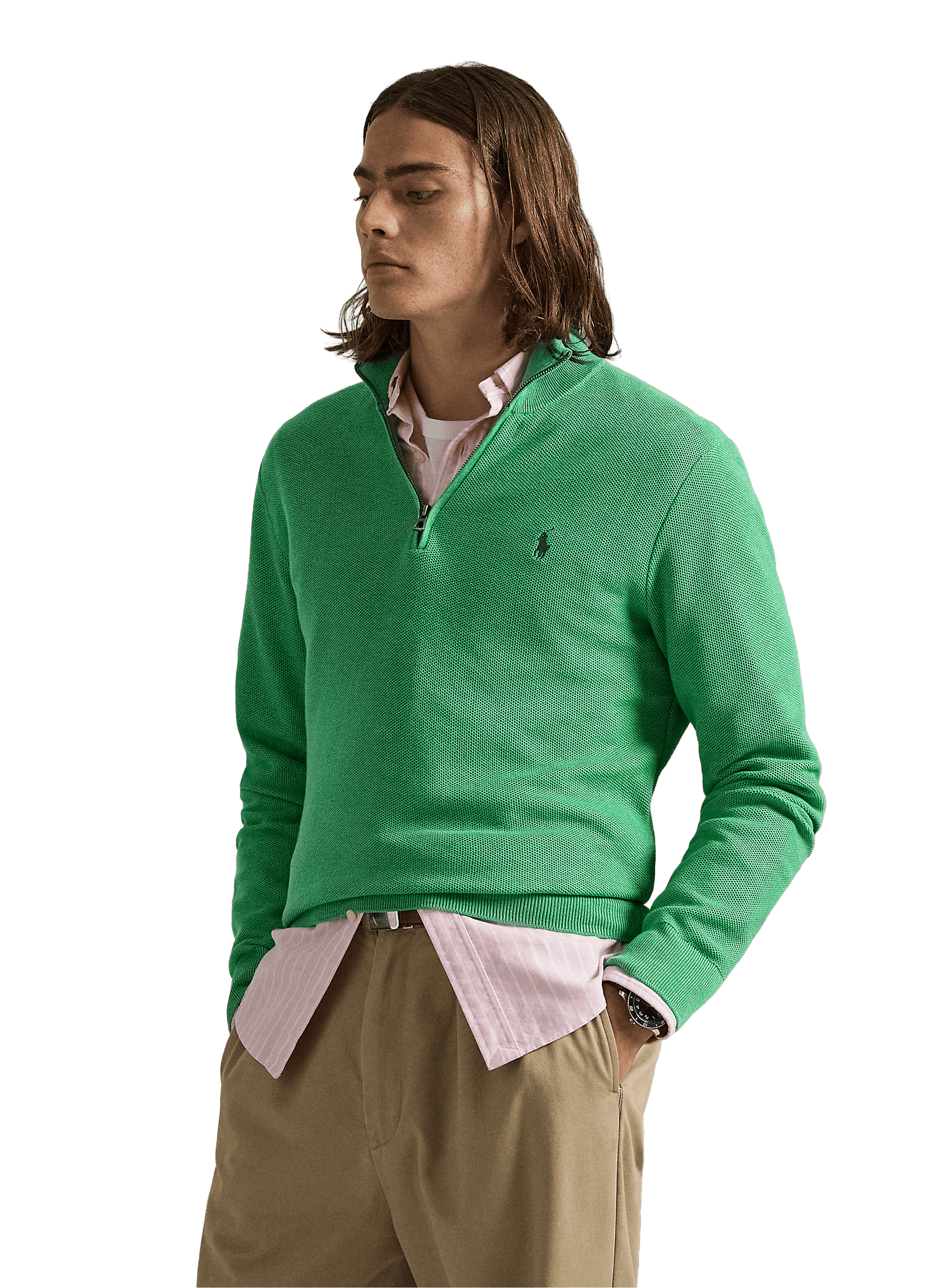 Cotton high-neck jumper POLO RALPH LAUREN Green