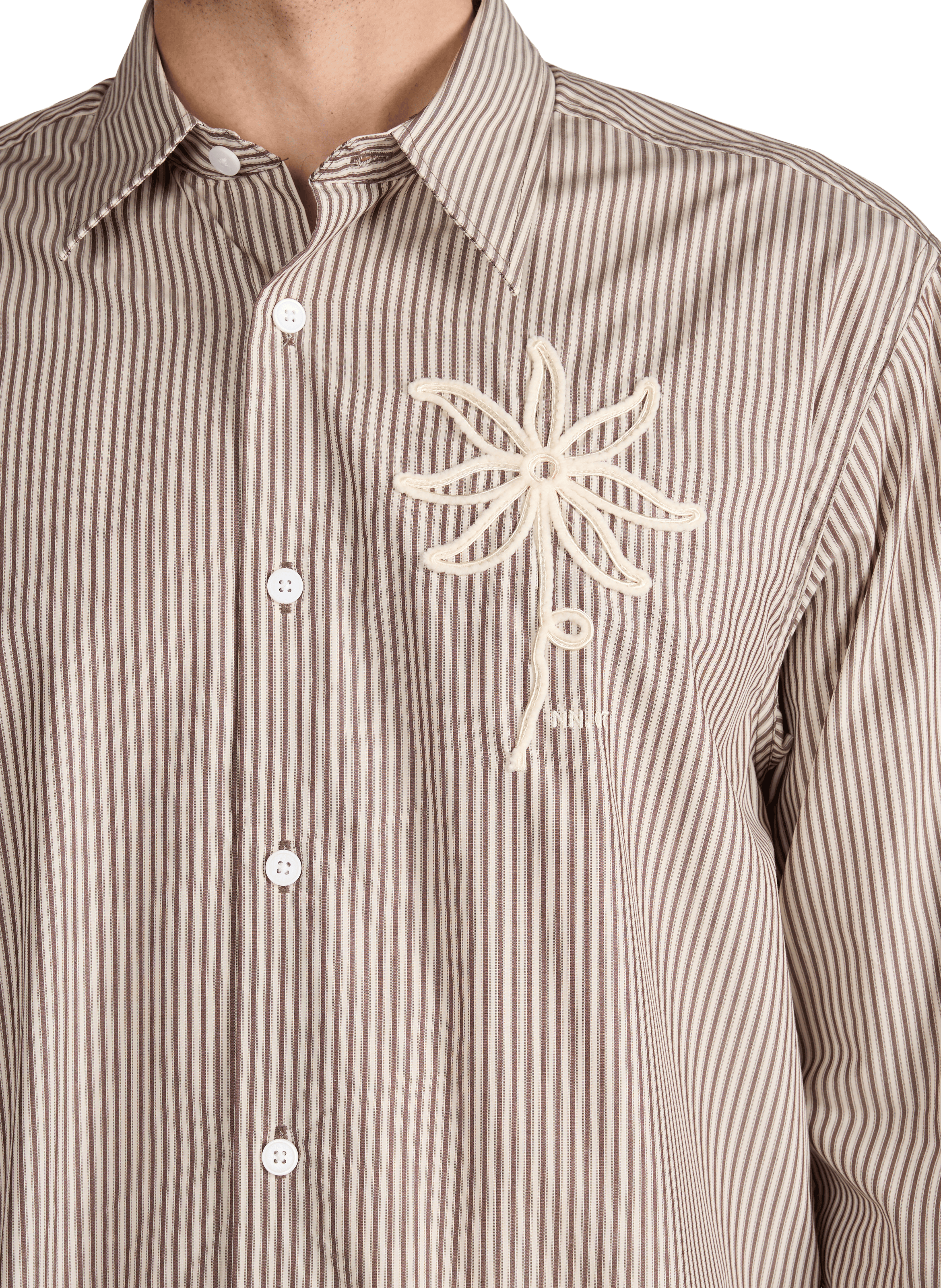Striped cotton Quinsy straight shirt NN.07 Brown