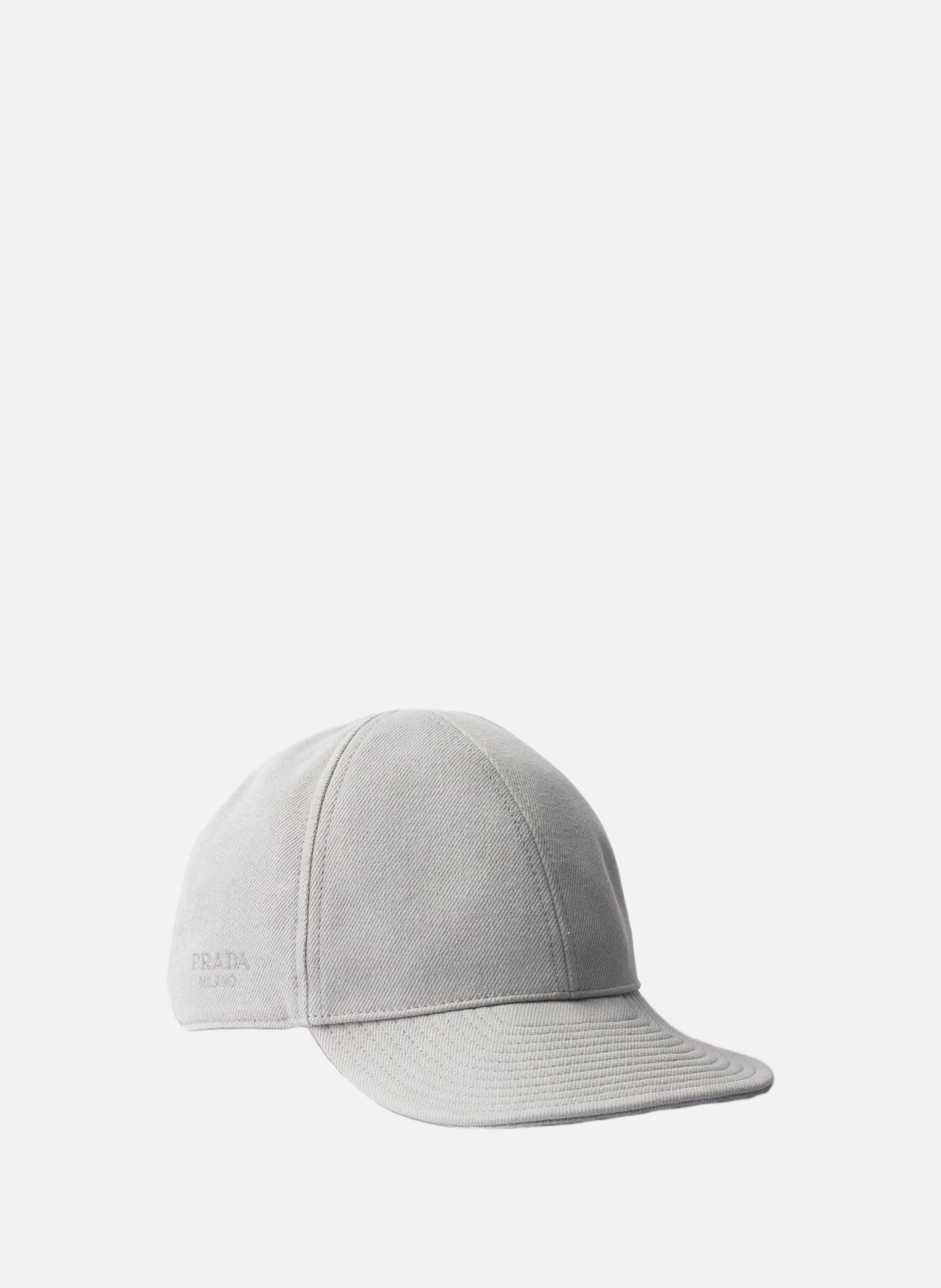 Casquette de baseball en denim PRADA Gris