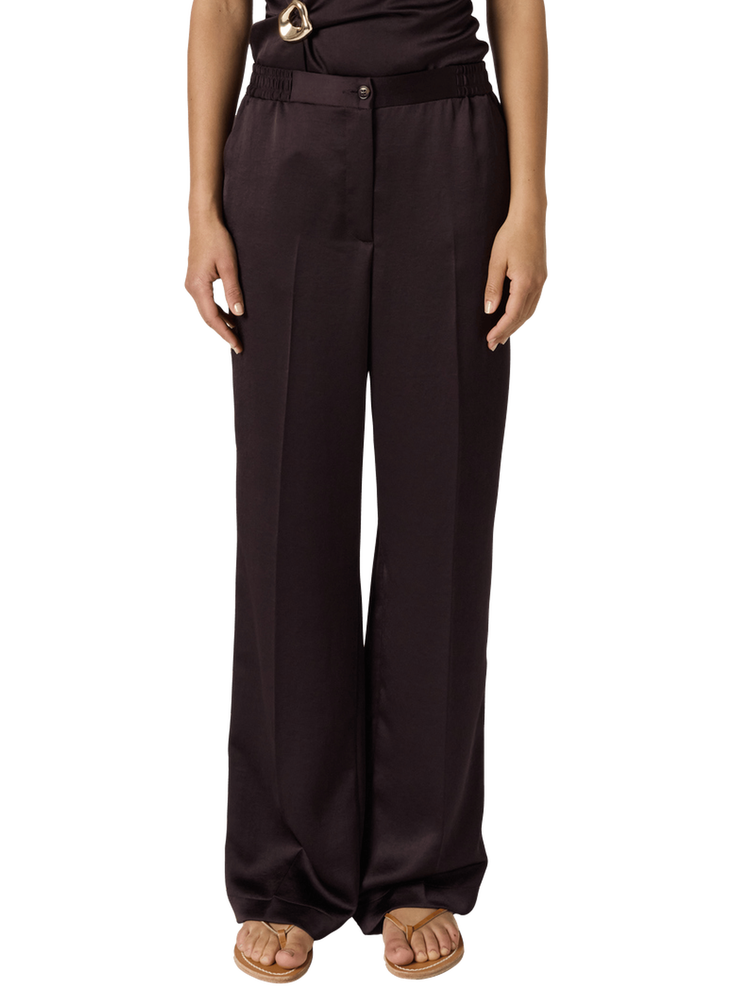 Pantalon fluide en satin - amelya GERARD DAREL Marron