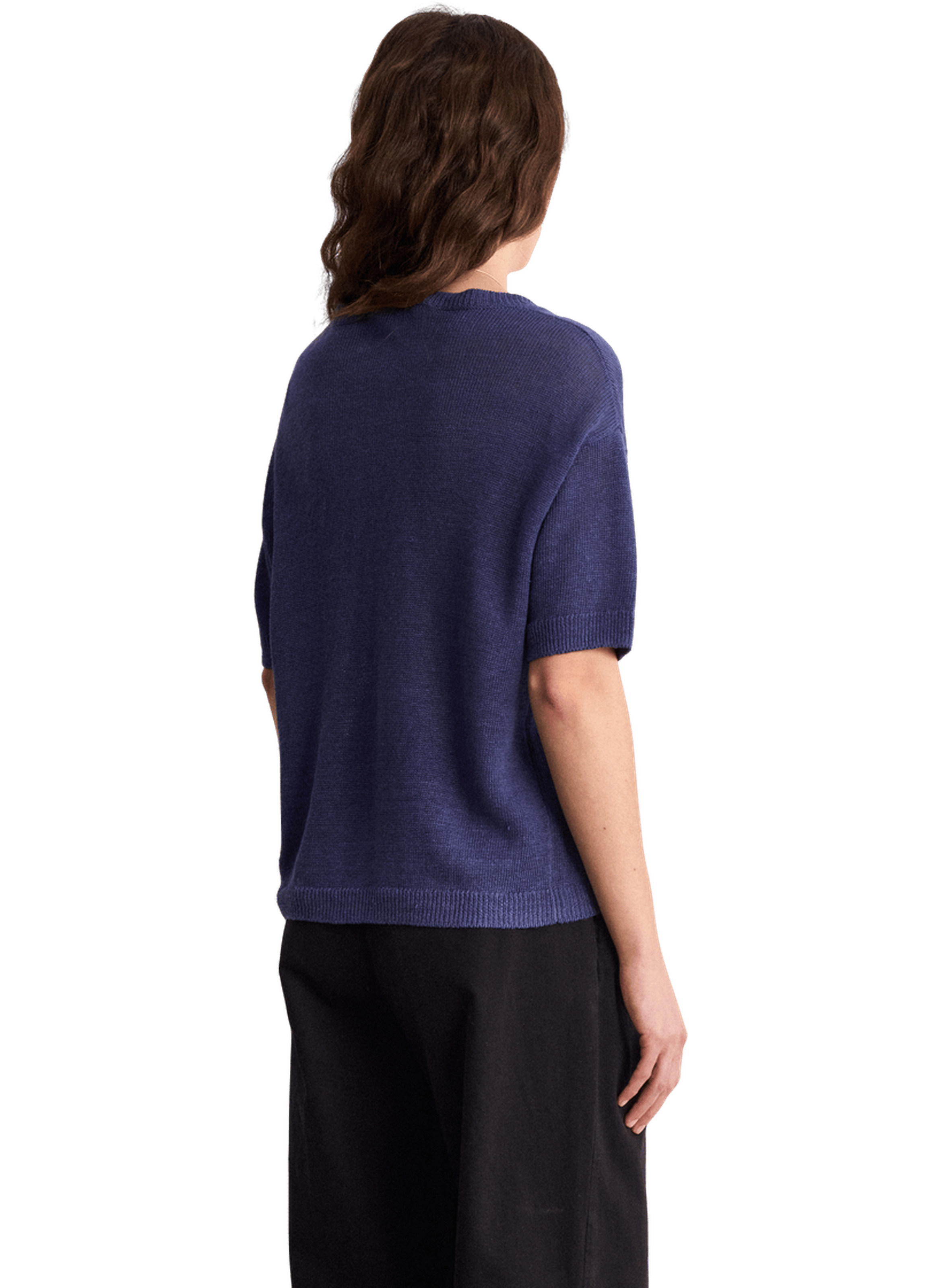 Pull ample en lin à manches courtes - laelia PABLO Bleu
