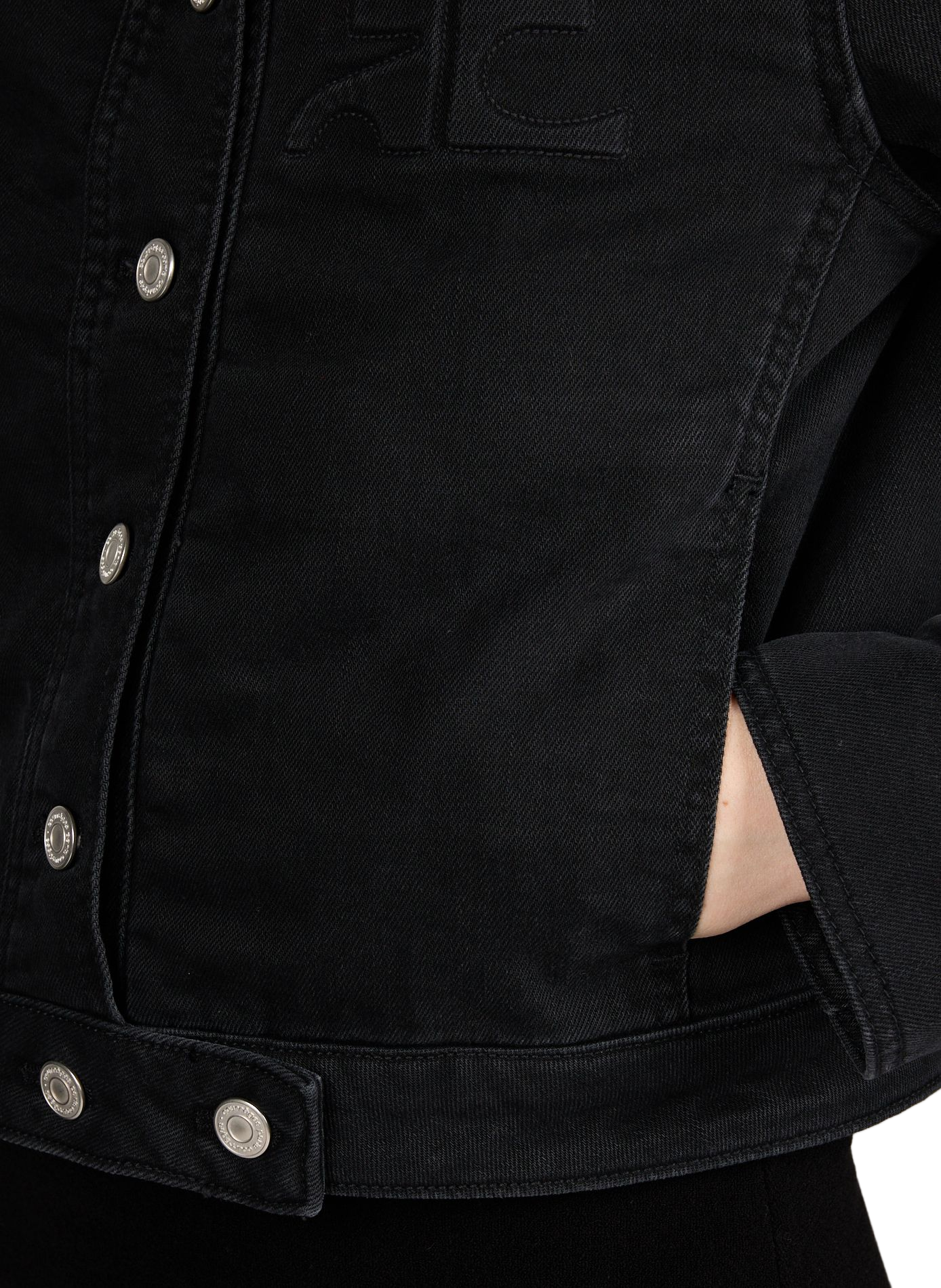 Veste denim droite en coton mélangé COURRÈGES Noir