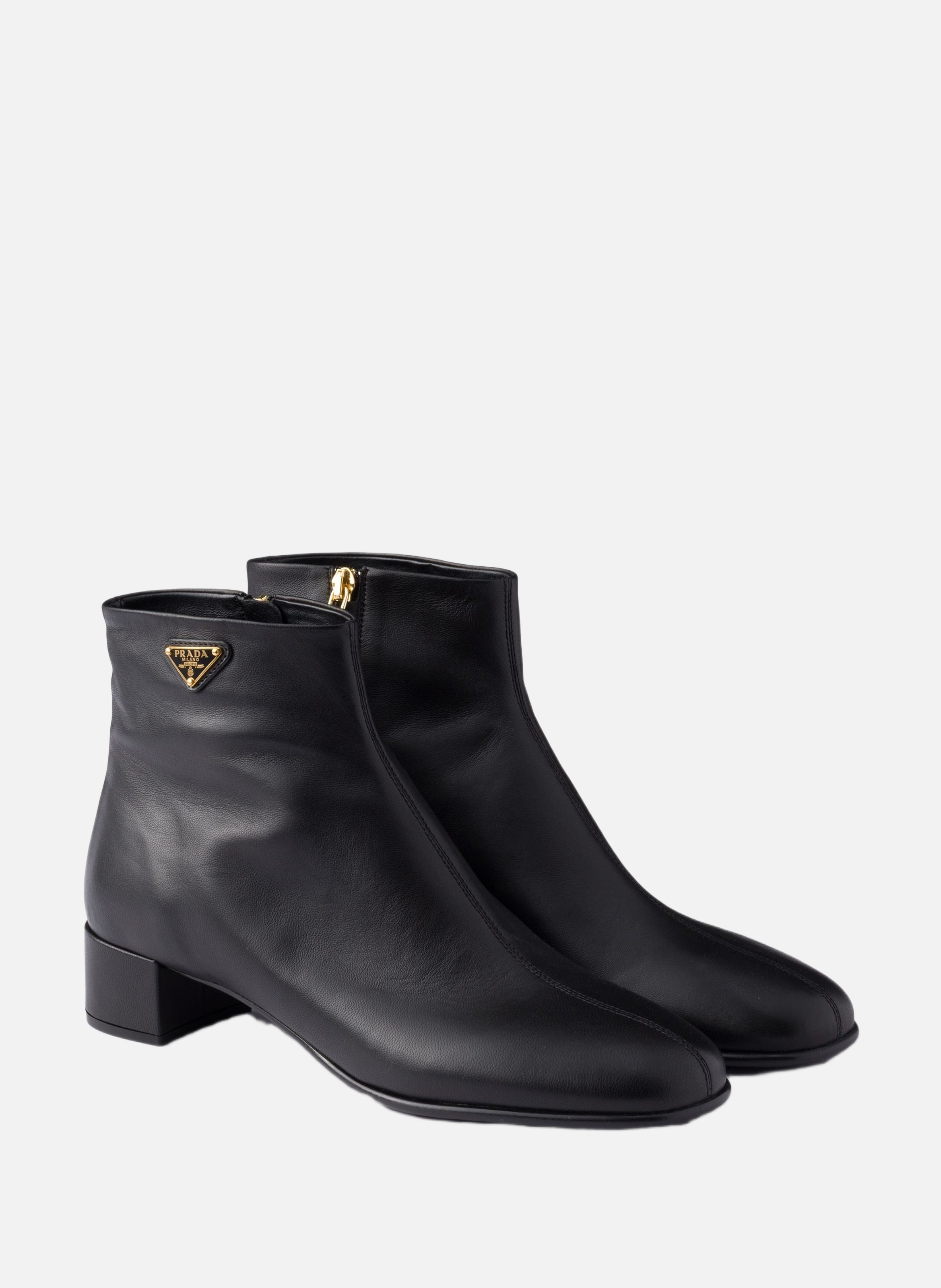 Bottines en cuir nappa PRADA Noir
