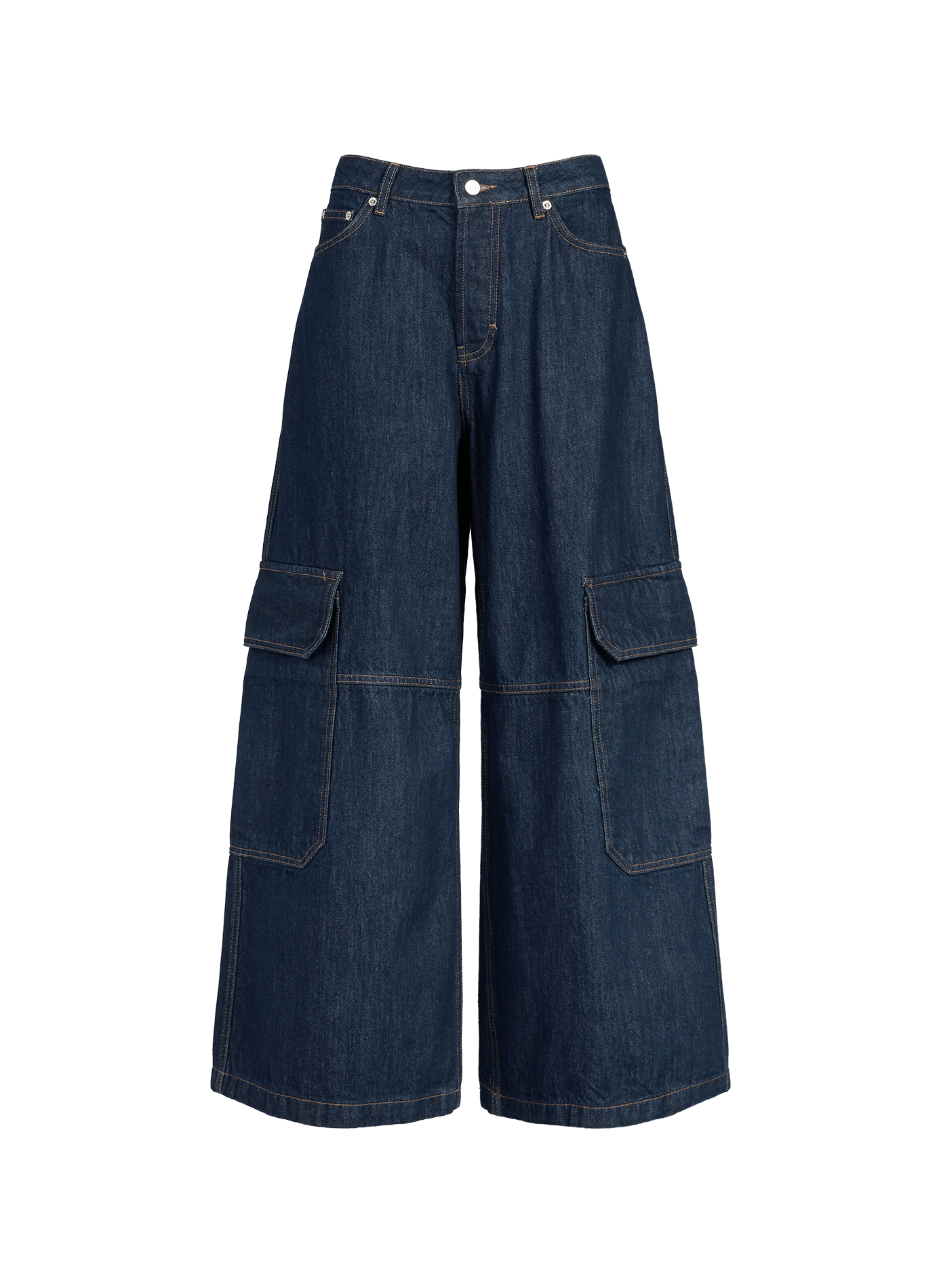 Jean large en coton TOPSHOP Bleu