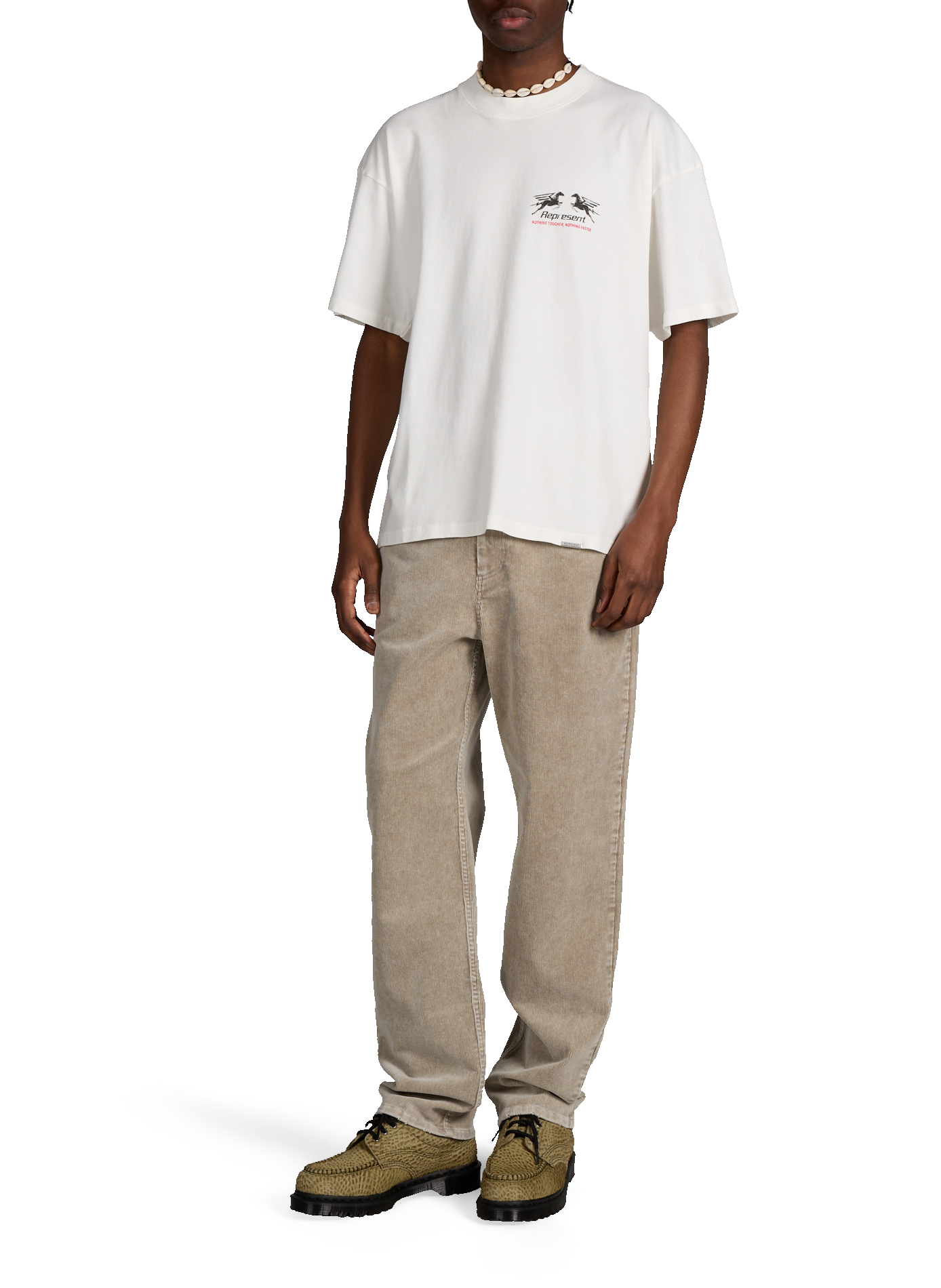 Biker-style cotton t-shirt REPRESENT White