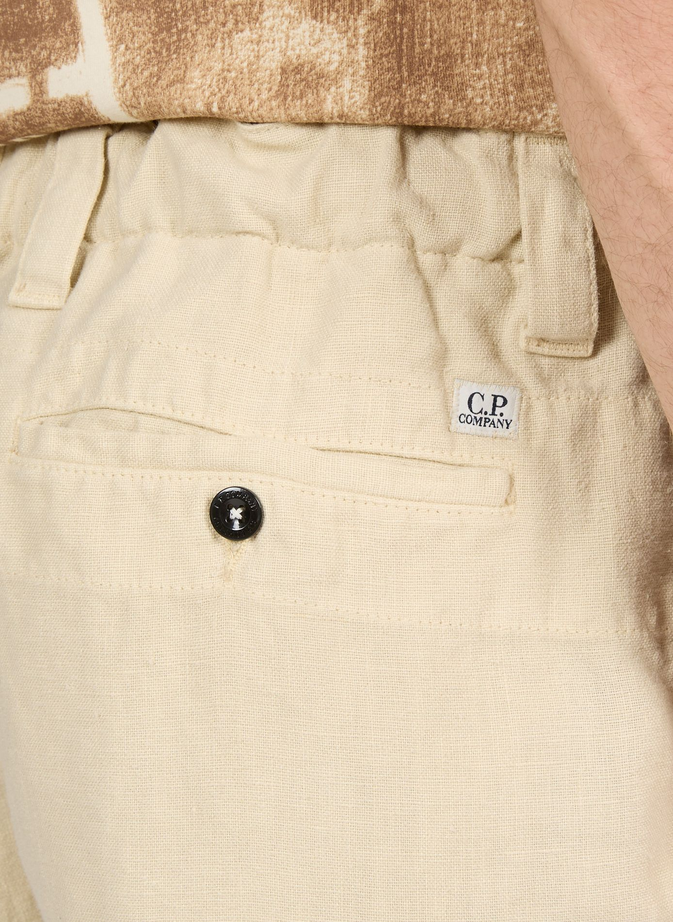 Short uni en lin CP COMPANY Beige