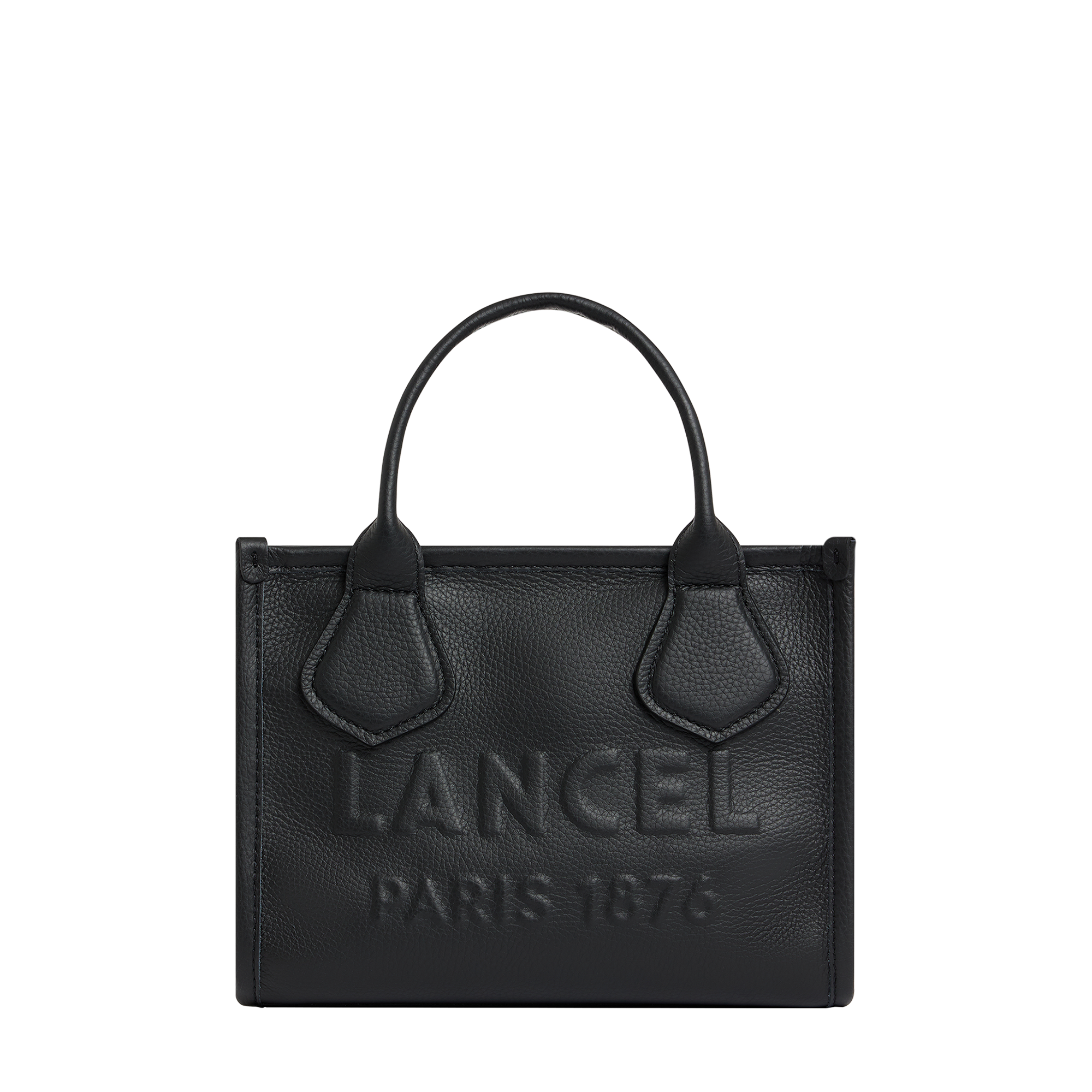 Zipped tote bag small jour by lancel in leather  Noir