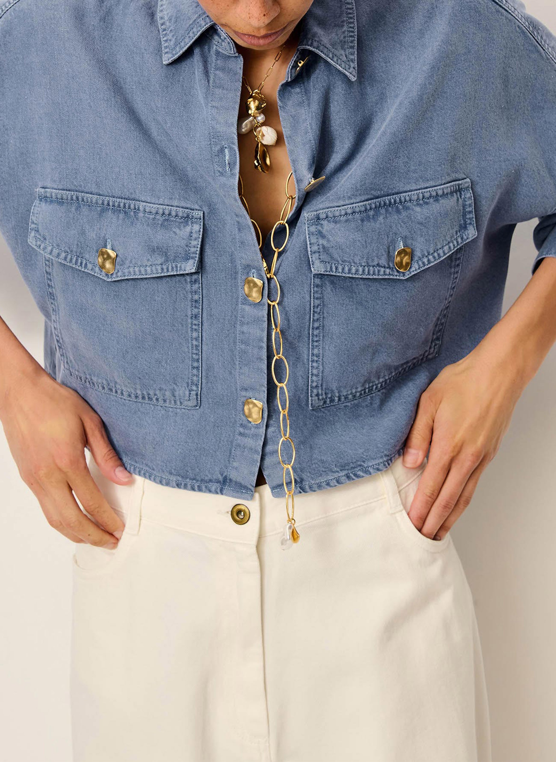 Chemise oversize col classique balanca blue SESSUN Bleu