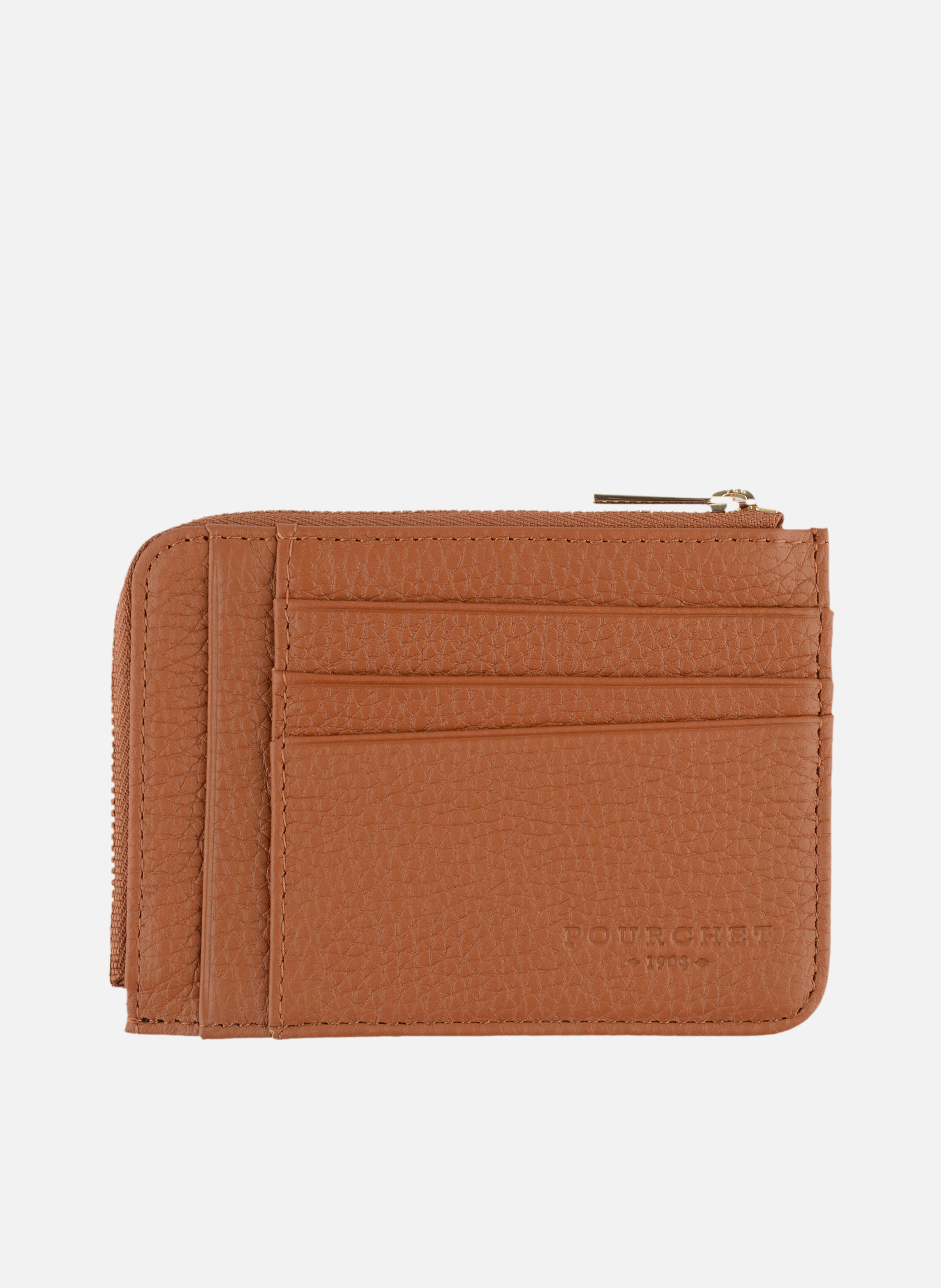 Club | porte-monnaie & porte-cartes en cuir de vachette POURCHET Marron