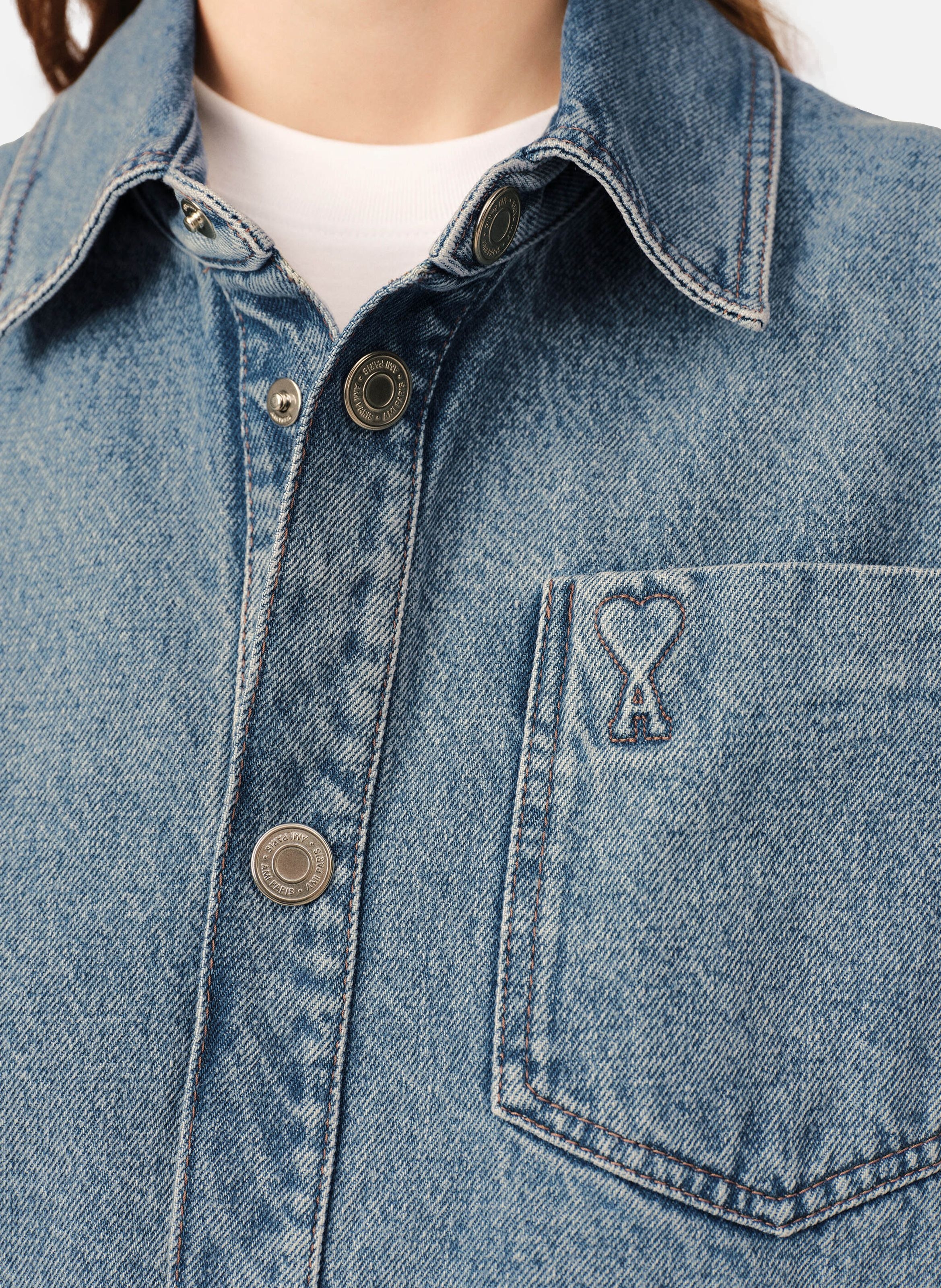 Surchemise unisexe en coton ami de coeur AMI PARIS Bleu