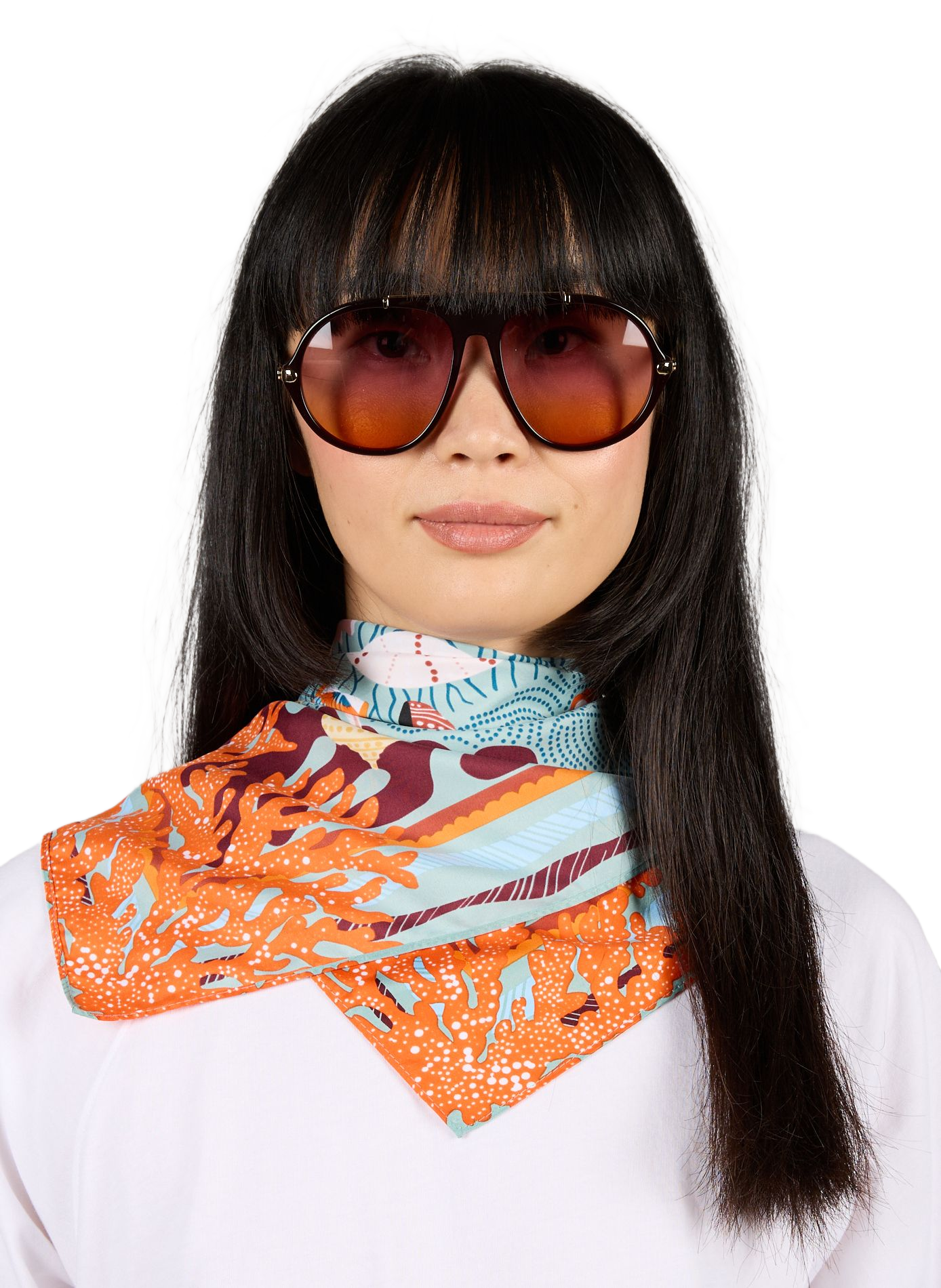 Printed scarf WILD Blue