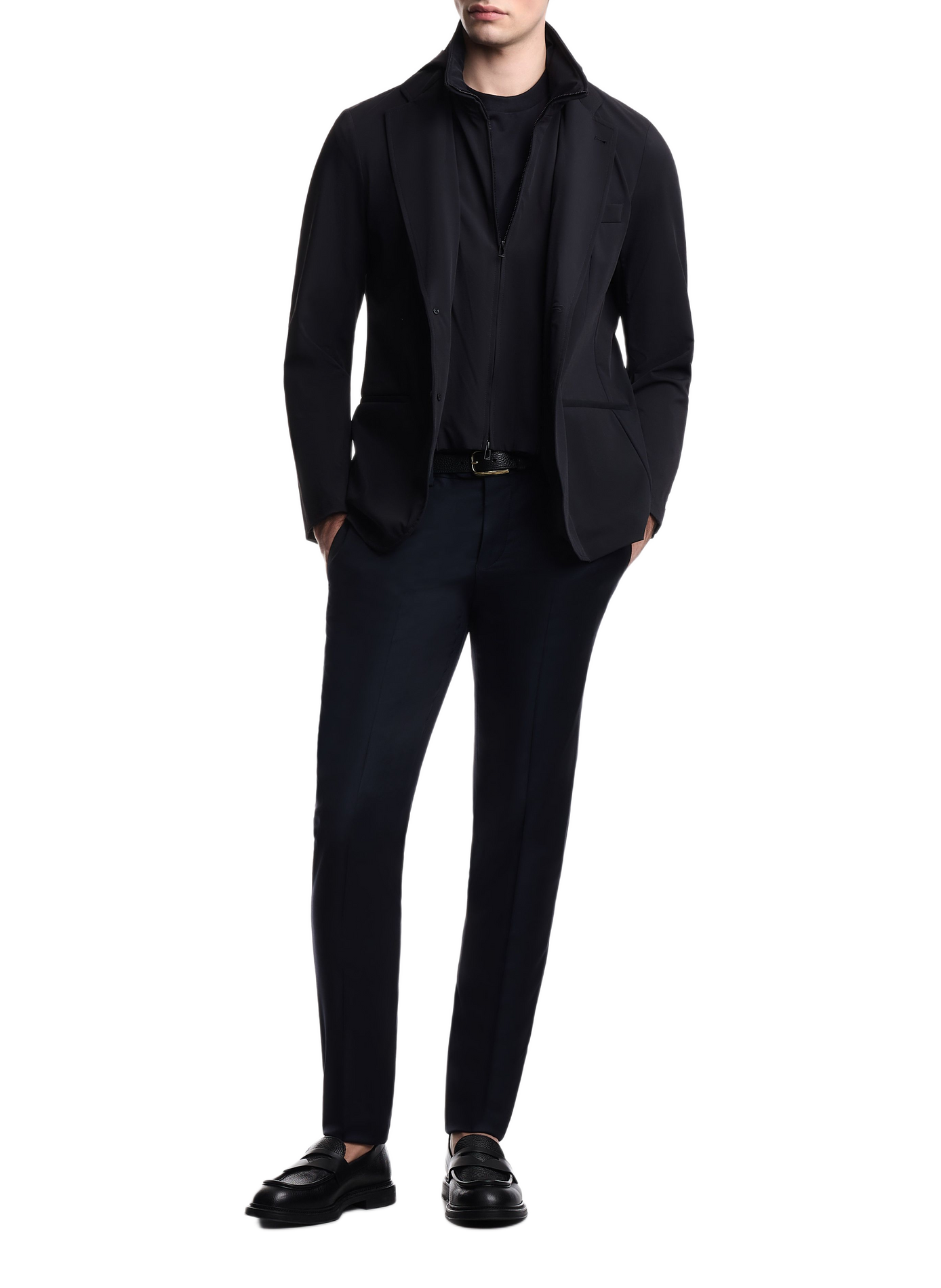 Solid straight blazer EMPORIO ARMANI Blue