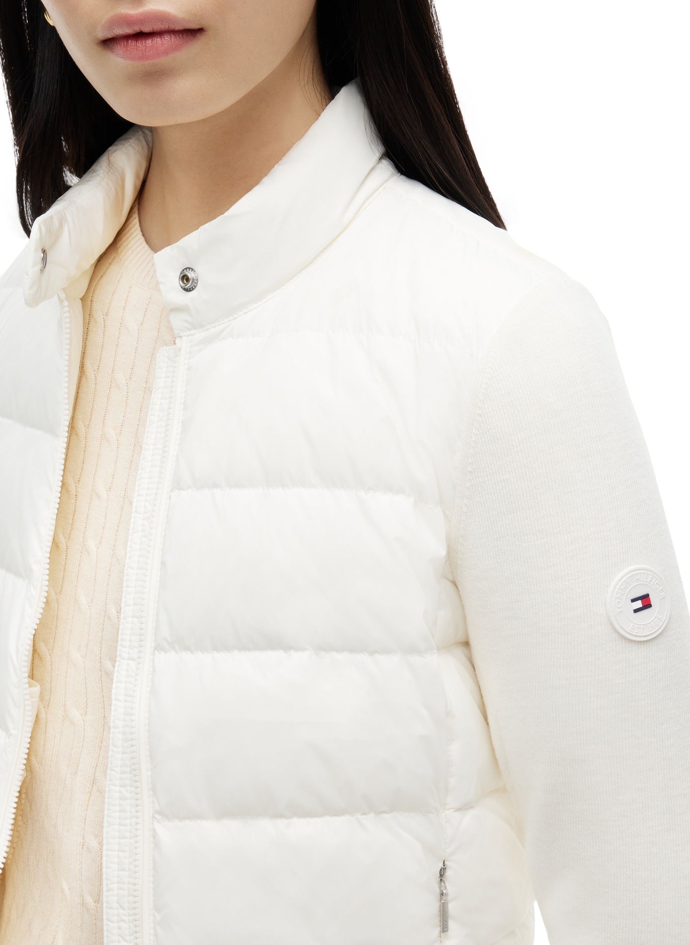 High-neck jacket TOMMY HILFIGER White