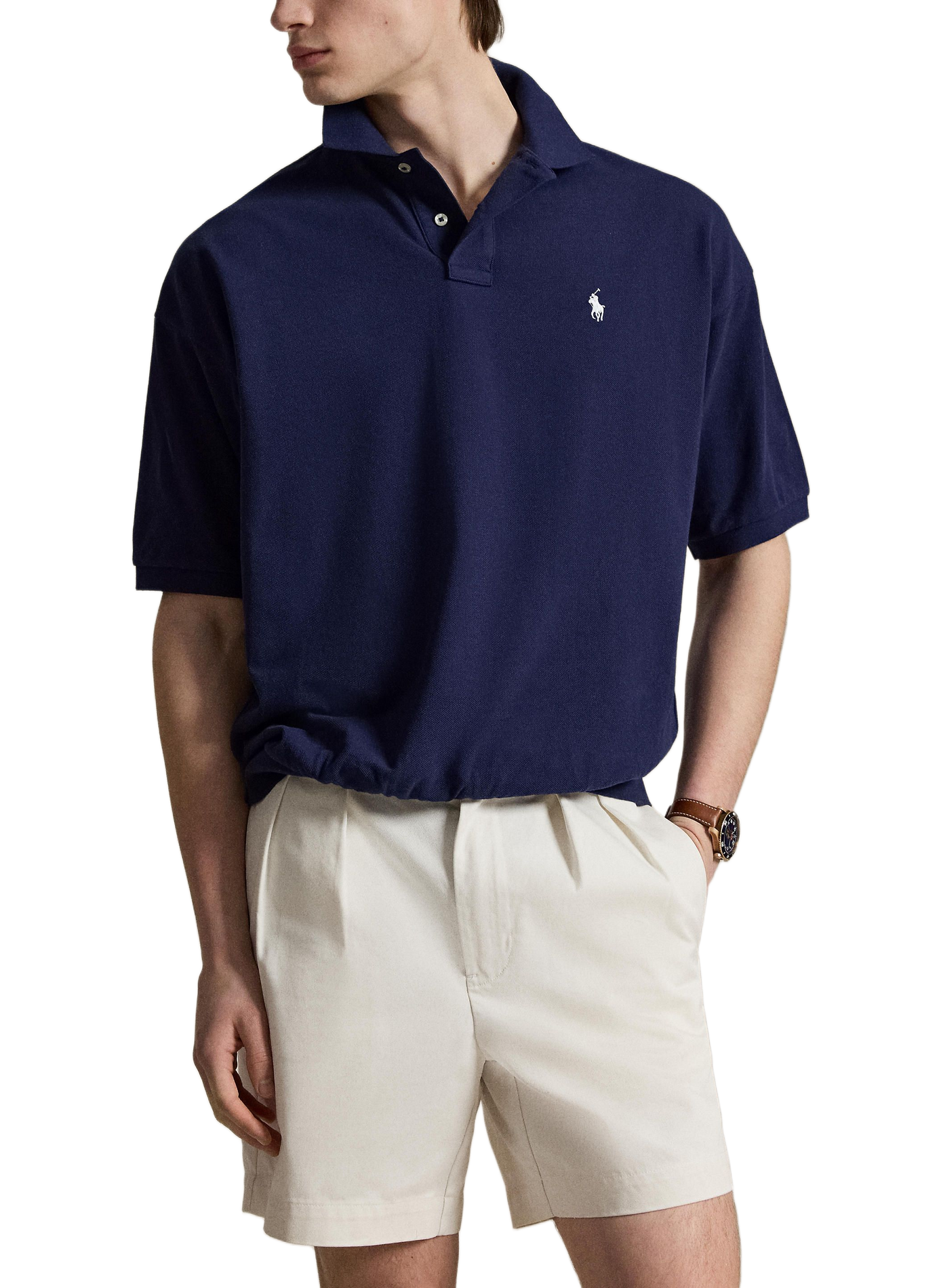 Short-sleeved cotton polo with logo POLO RALPH LAUREN Blue