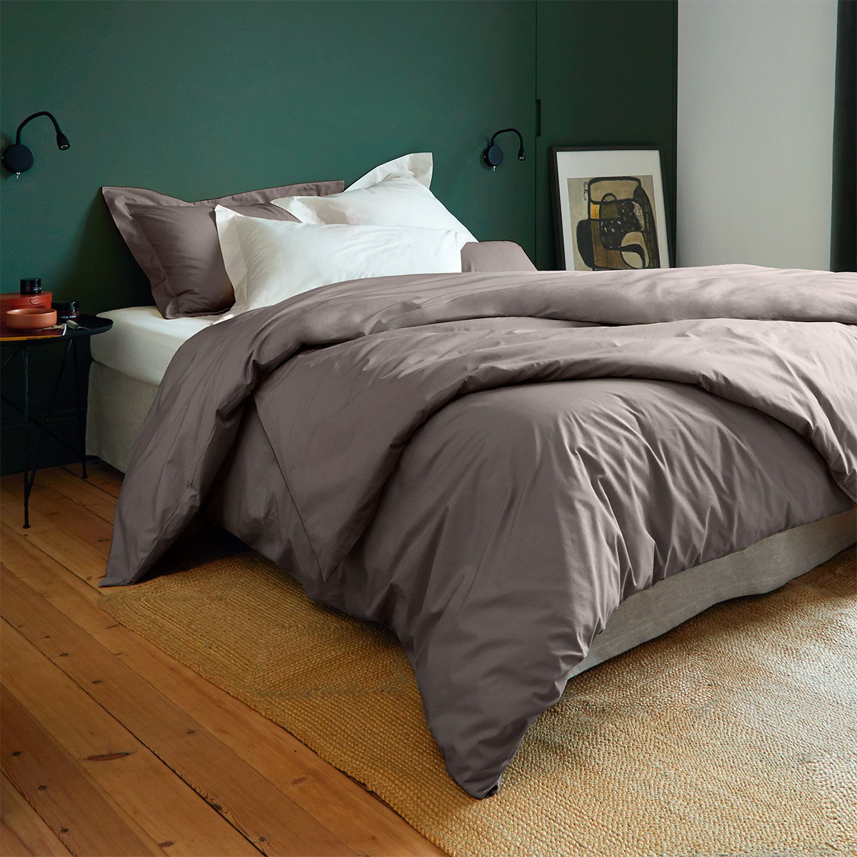 Housse de couette en percale de coton, alcove DESFORGES Gris