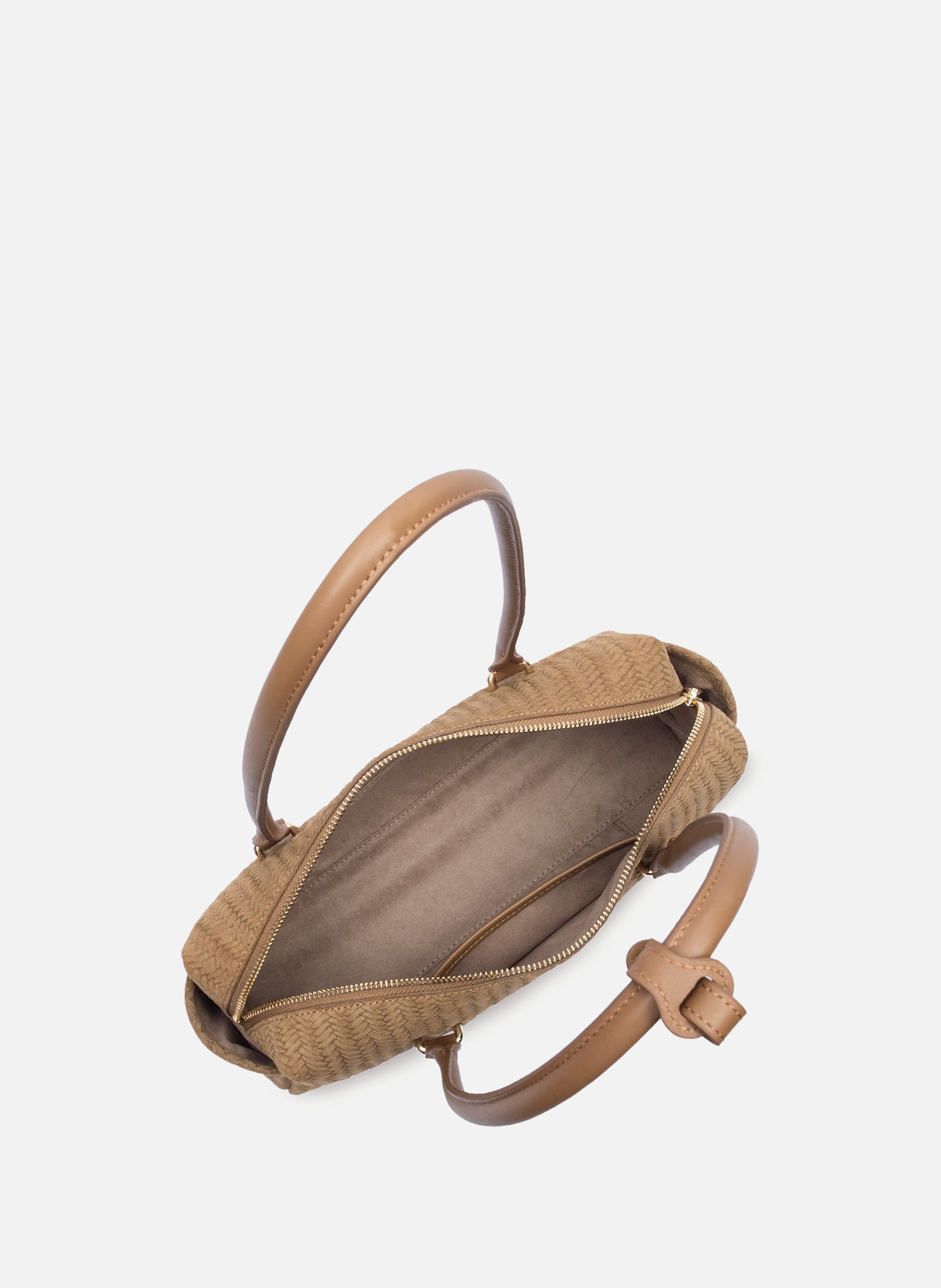 Sac rectangle - tressé cube LANCASTER Marron