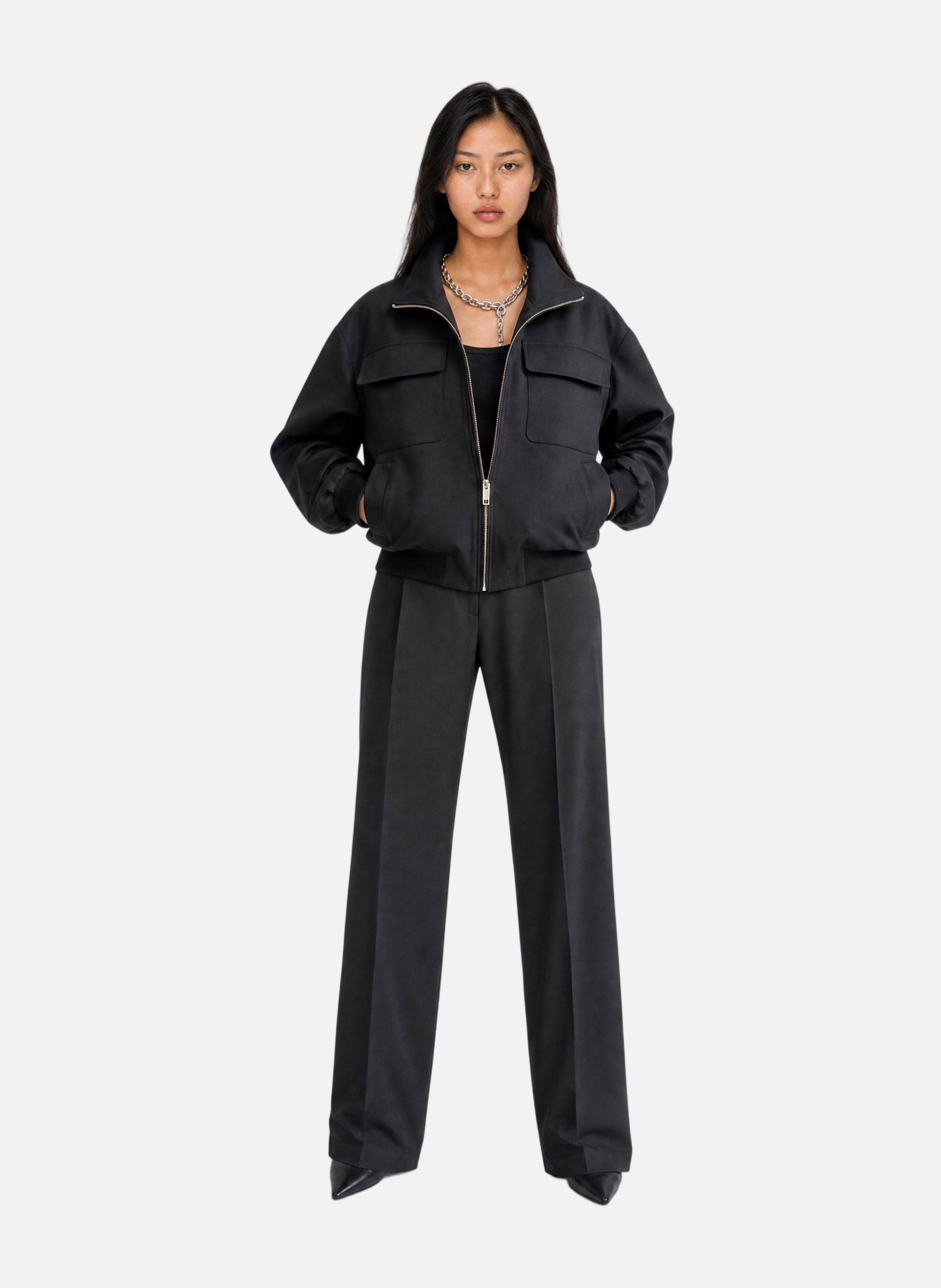 Blouson zippé en laine mélangée THE KOOPLES Noir