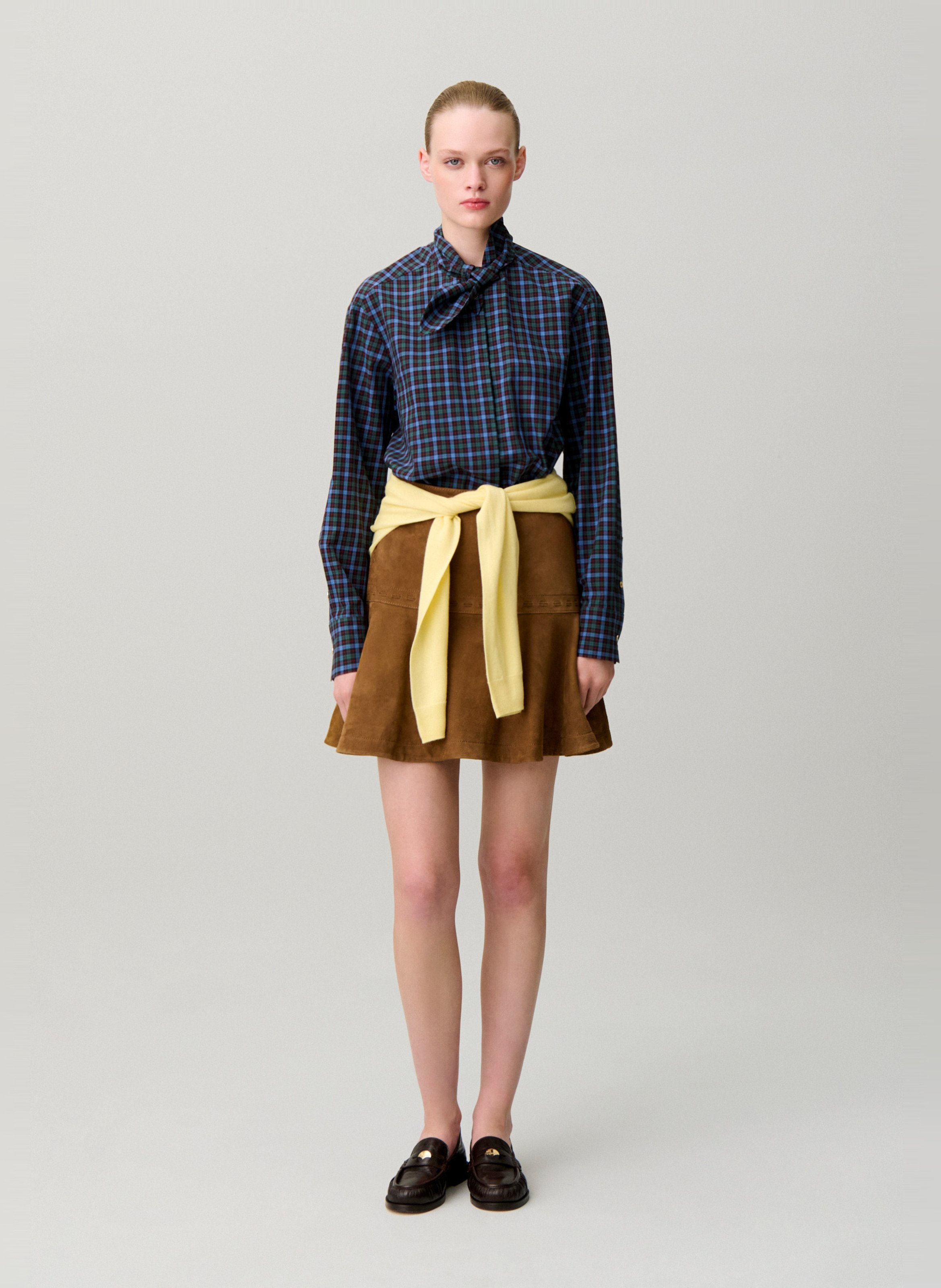 Chemise col lavallière à carreaux CLAUDIE PIERLOT Multicolore