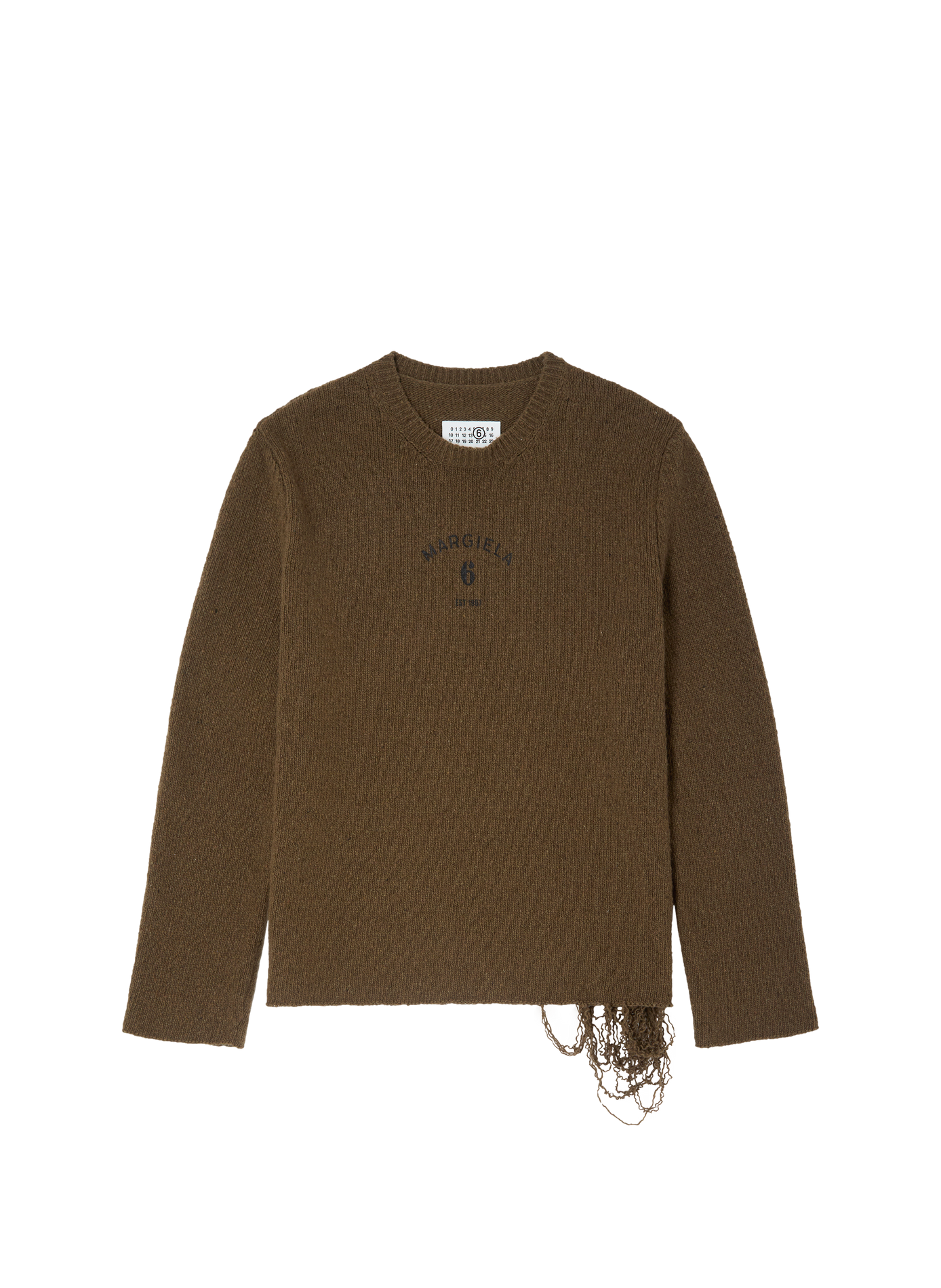 Pull à détail déchiré en laine mélangée MAISON MARGIELA Marron