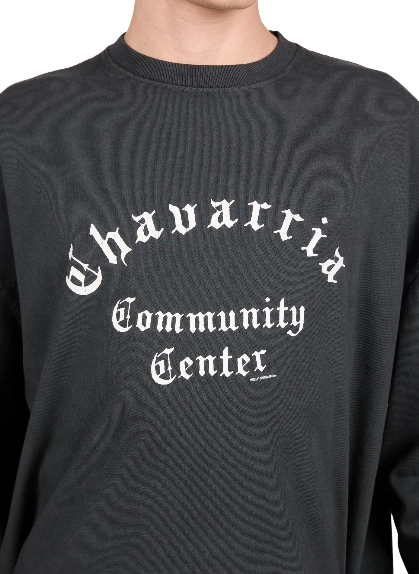 Oversized round neck cotton t-shirt WILLY CHAVARRIA Black
