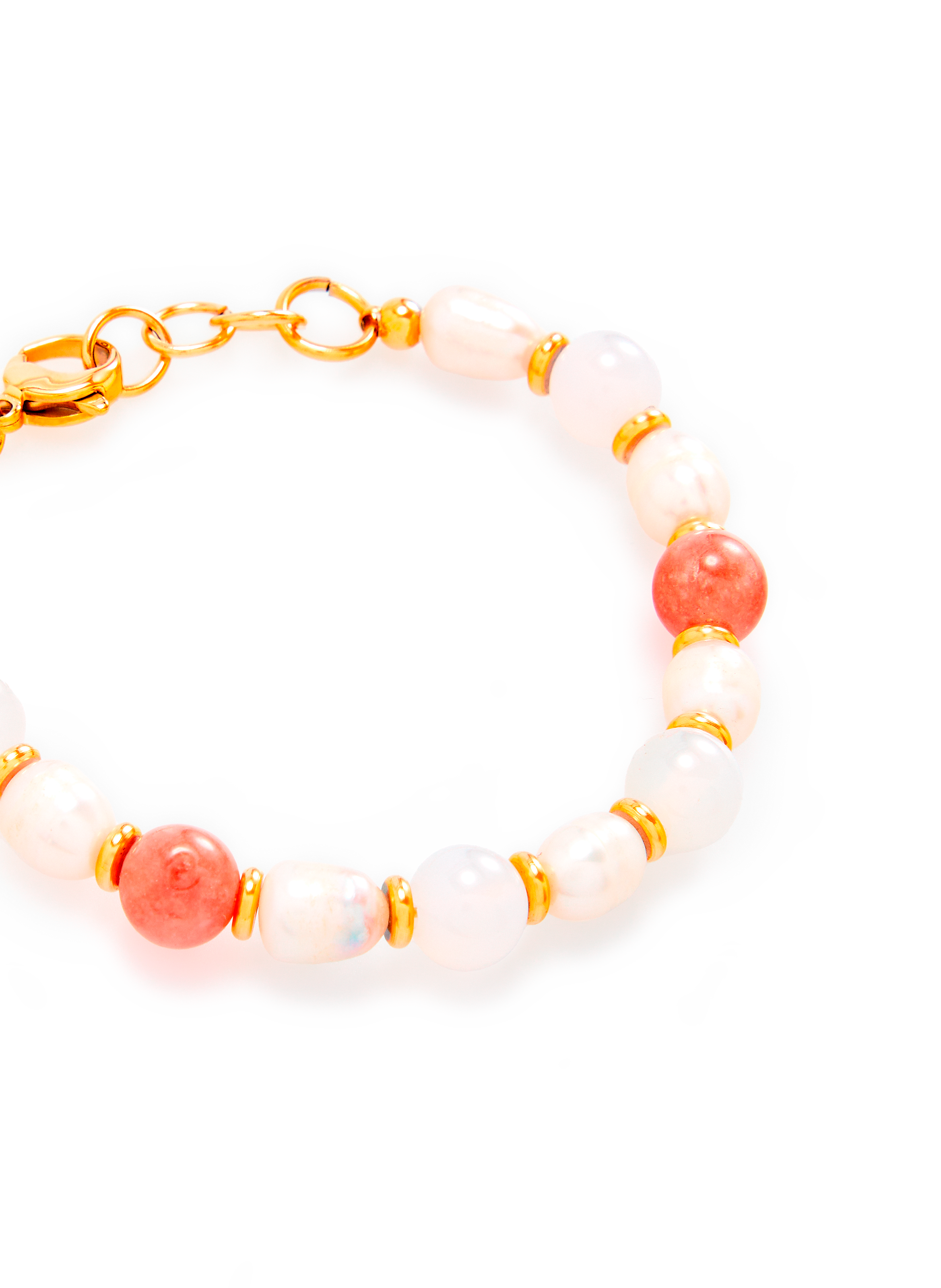 Bracelet de perles et pierres AU PRINTEMPS PARIS Rose