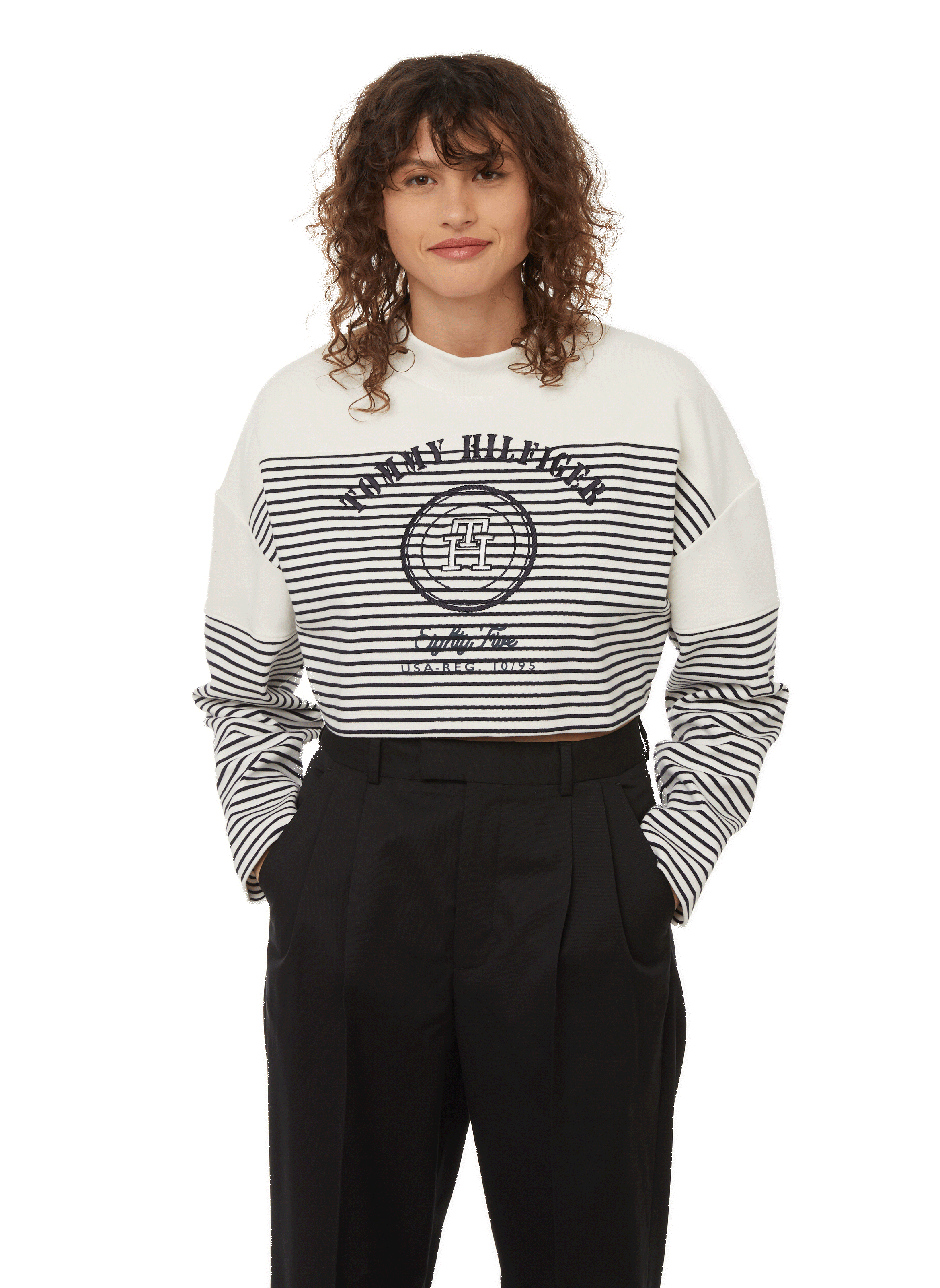 STRIPED COTTON SWEATSHIRT - TOMMY HILFIGER for WOMEN | Printemps.com