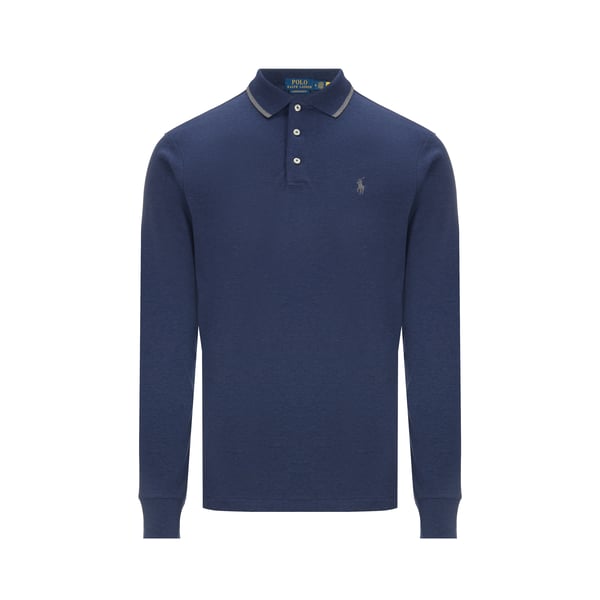 Polo slim manches longues en coton