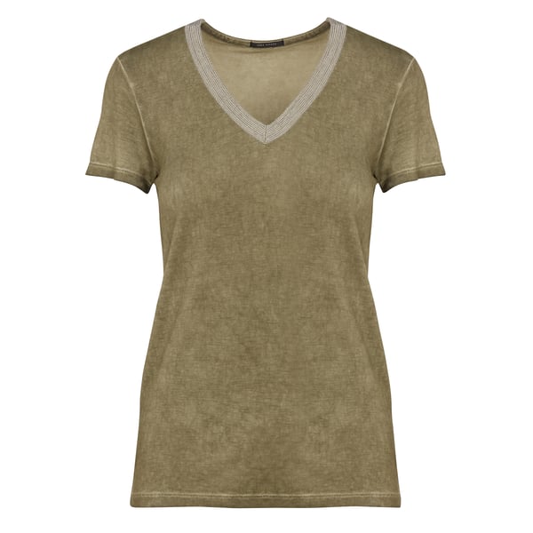 T-shirt col v détails fantaisie