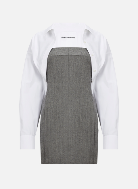 Short wool dress with shirt GrayALEXANDER WANG 