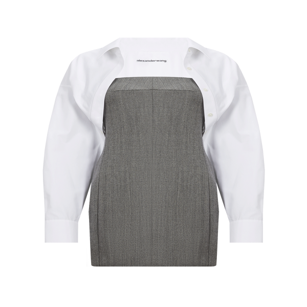 Alexander Wang Wool Mini Dress With Shirt In Grey