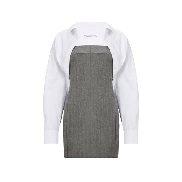 Robe courte en laine avec chemise