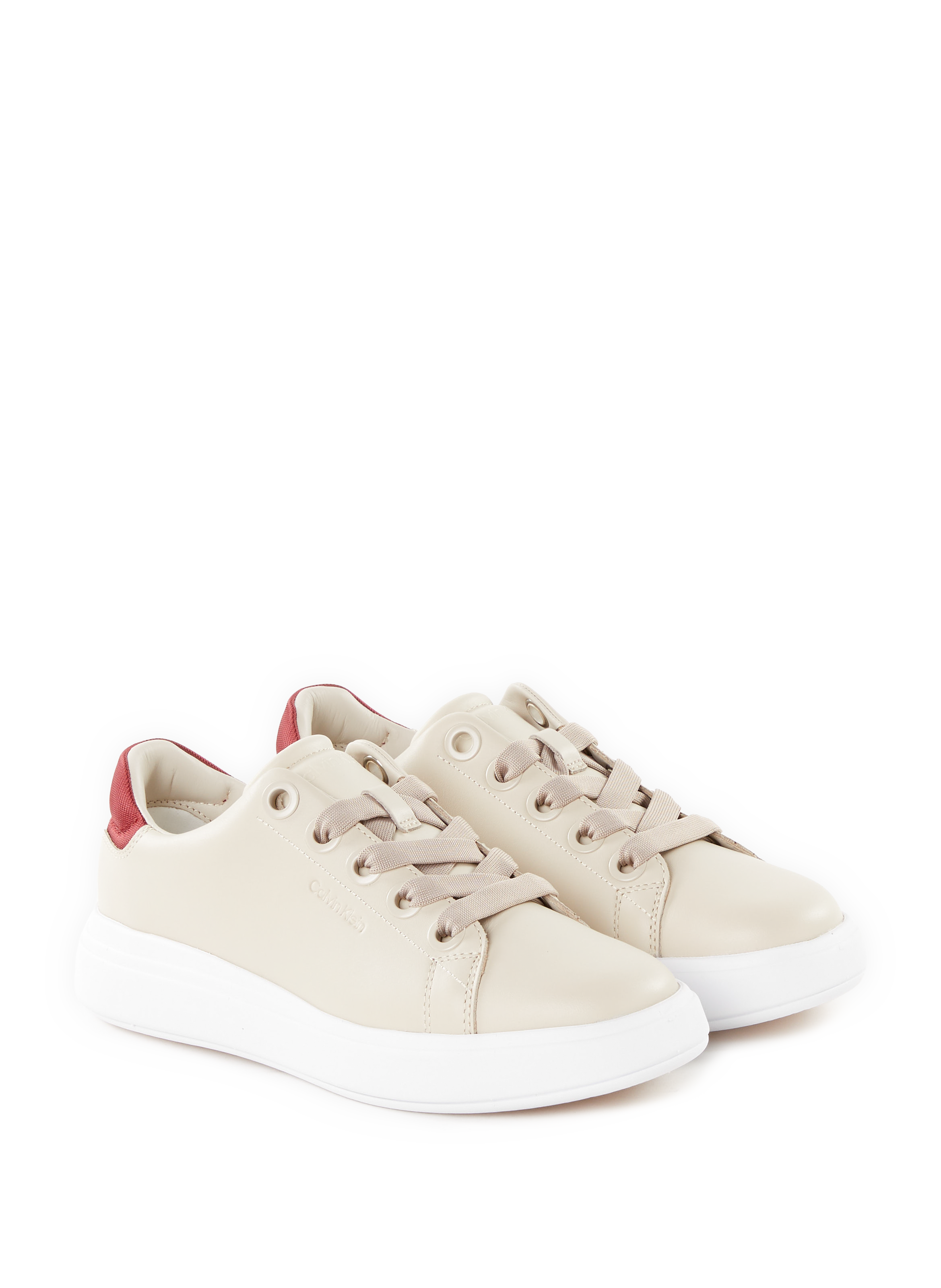 Leather sneakers CALVIN KLEIN Beige