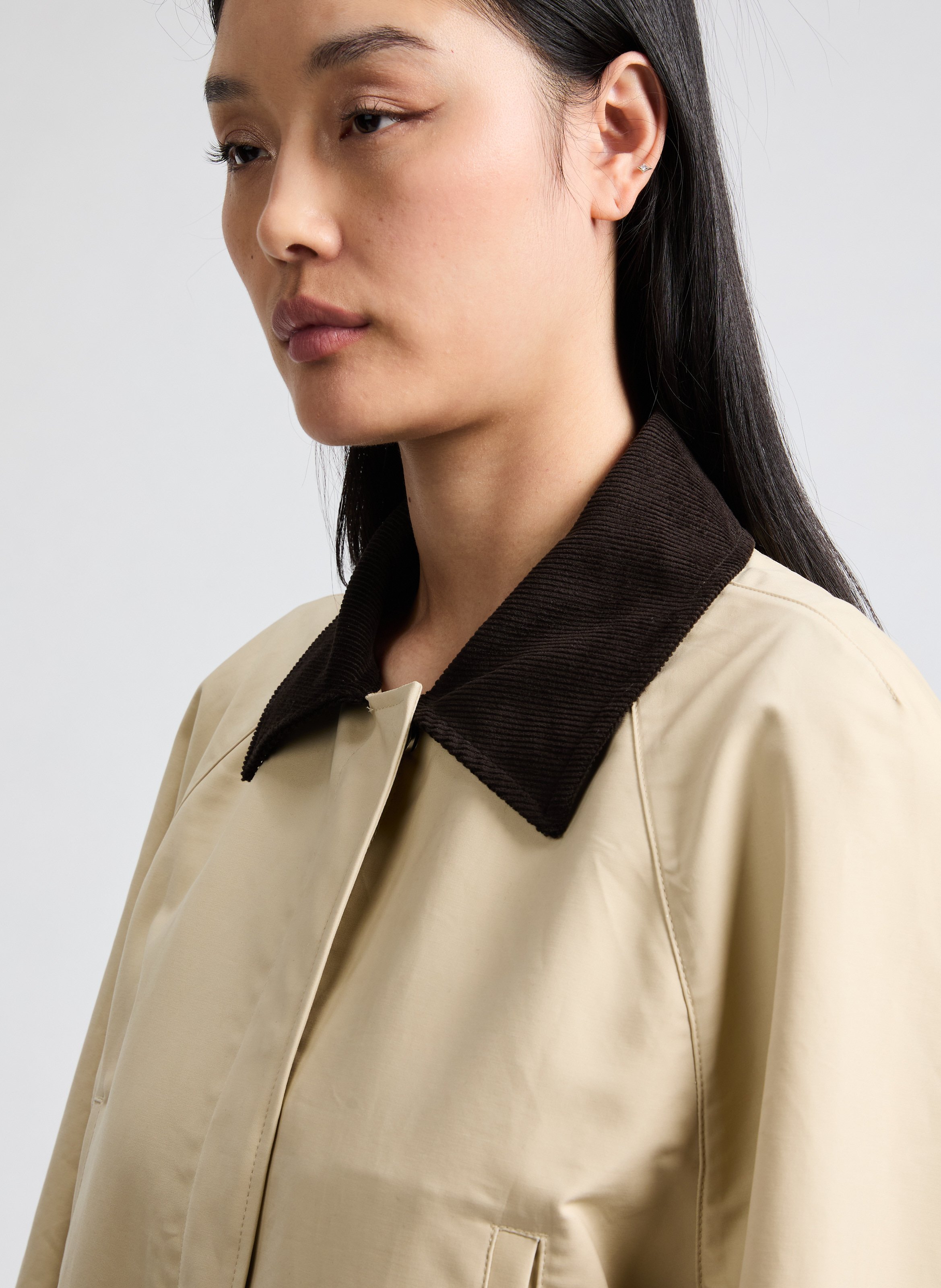 Straight-fit cotton jacket TOTEME Beige