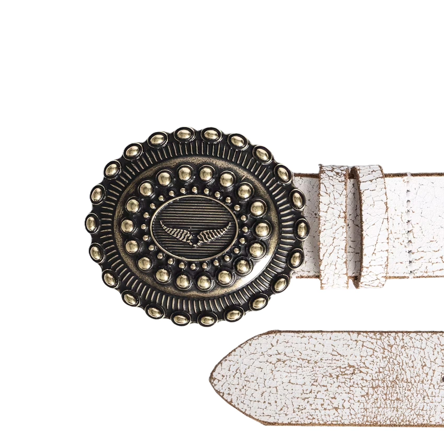 Ceinture stylé western en cuir santa fe ZADIG&VOLTAIRE Blanc