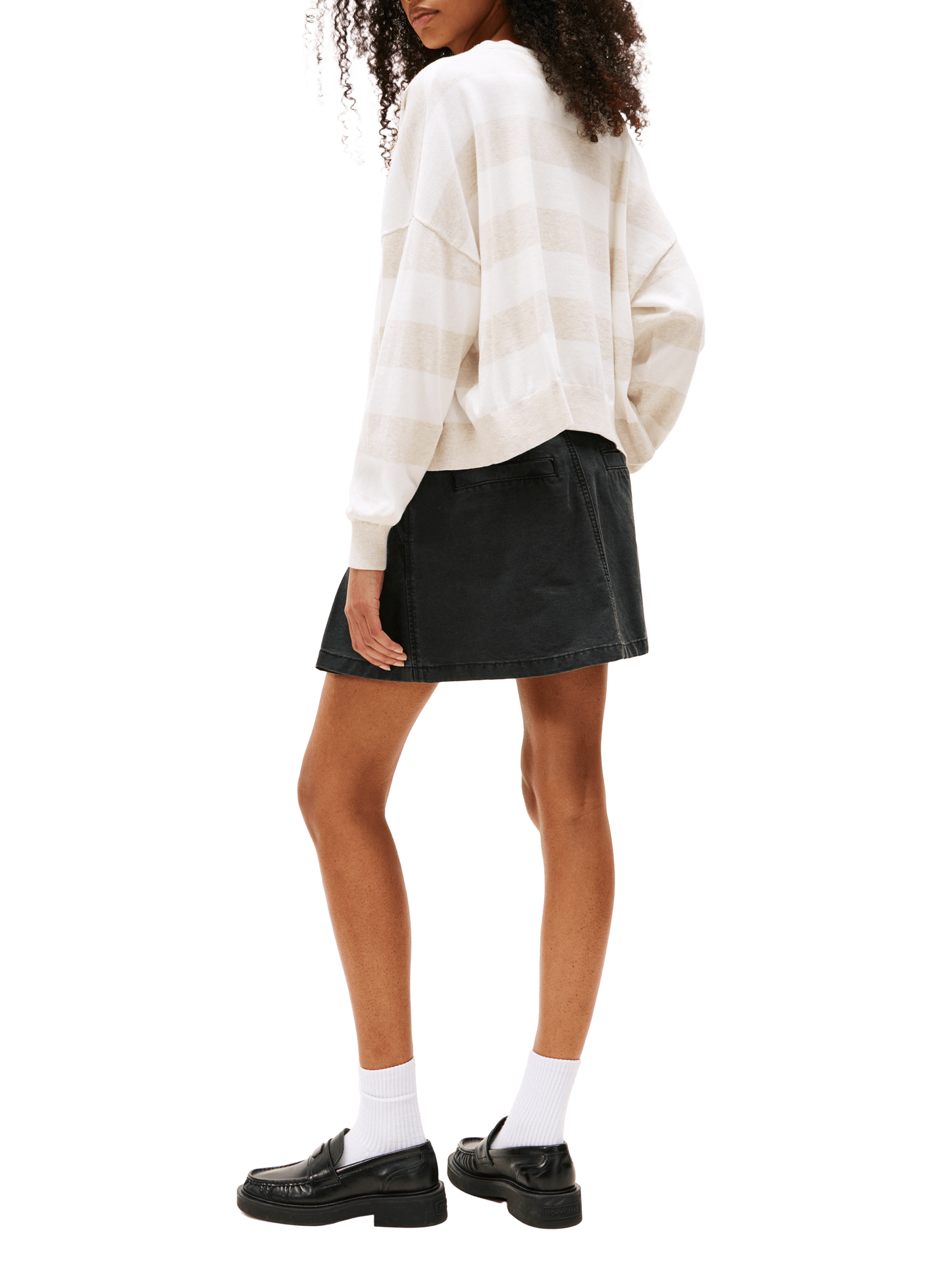 Cardigan rayé en coton TOMMY HILFIGER Beige