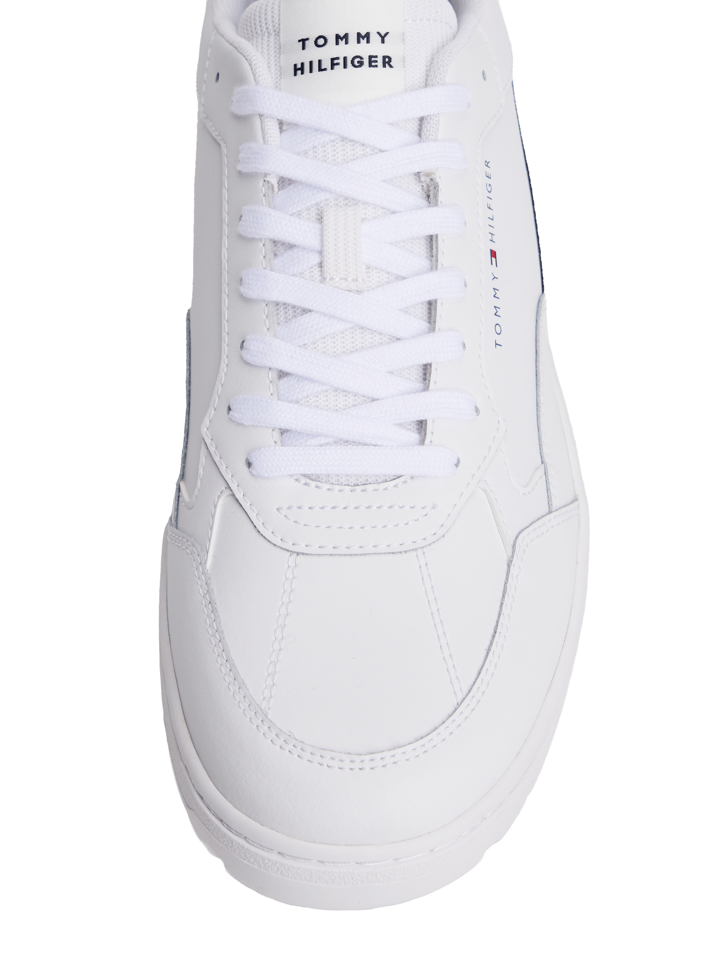 Grooved leather basketball shoes TOMMY HILFIGER White