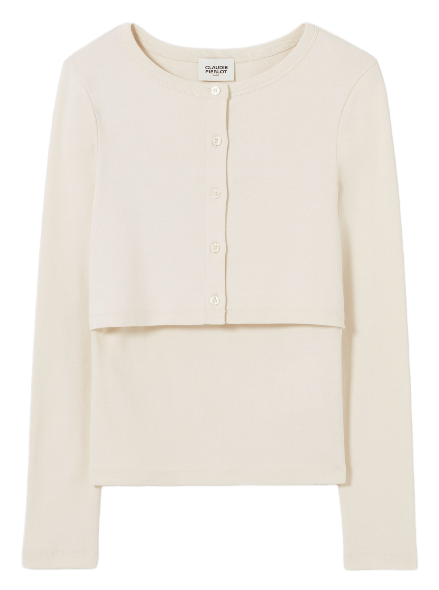 Set tee-shirt et cardigan en coton toel CLAUDIE PIERLOT Beige