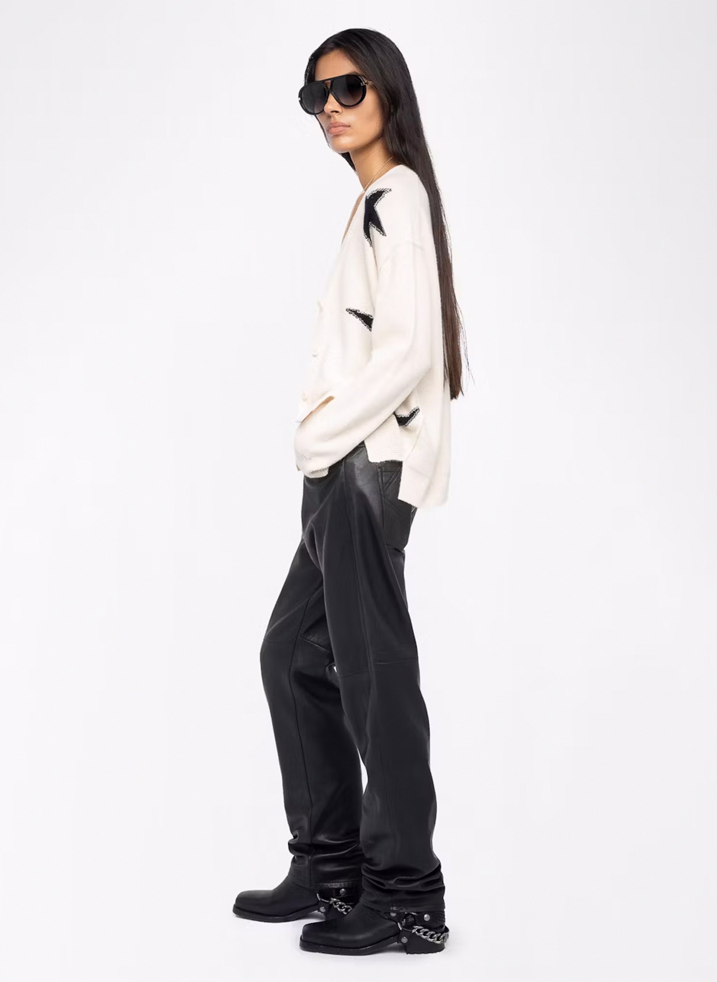 Gilet col v à motifs mirkaz ZADIG&VOLTAIRE Blanc