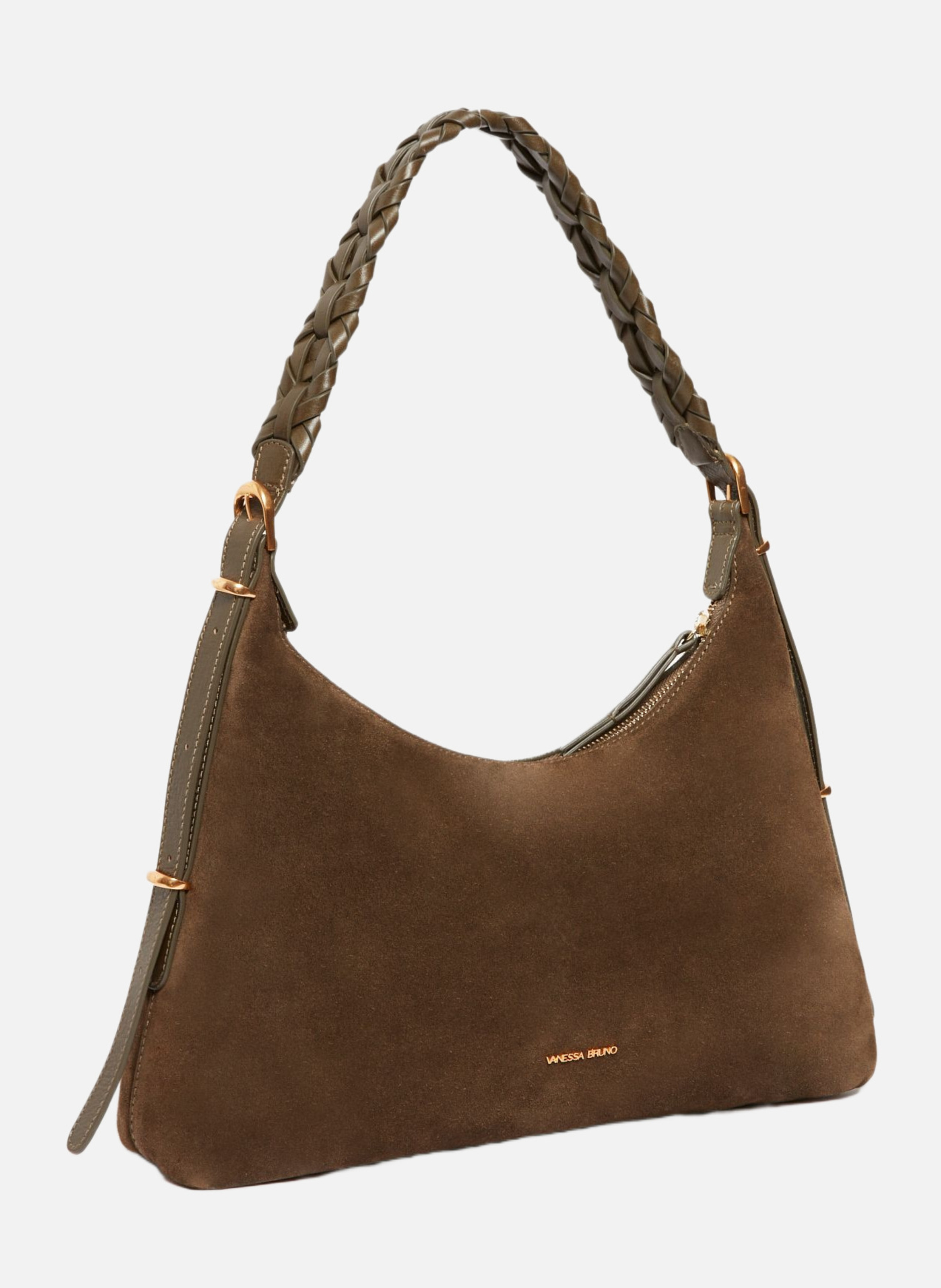 Petit sac hobo jess en cuir velours Vert