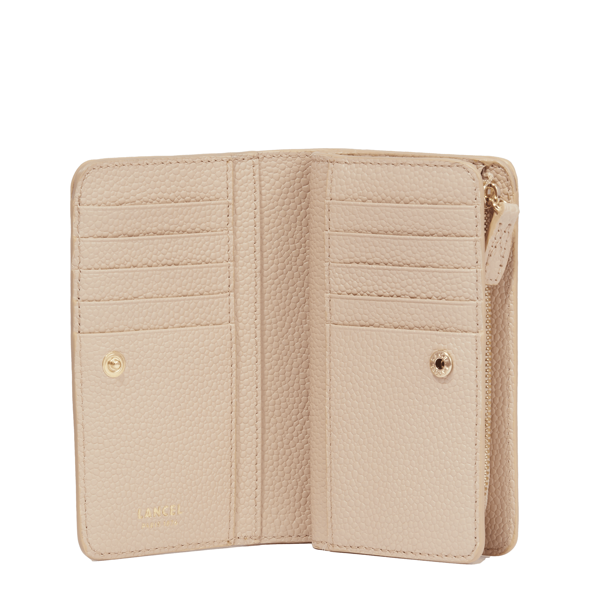 Compact rectangular wallet ninon by lancel in leather LANCEL Beige