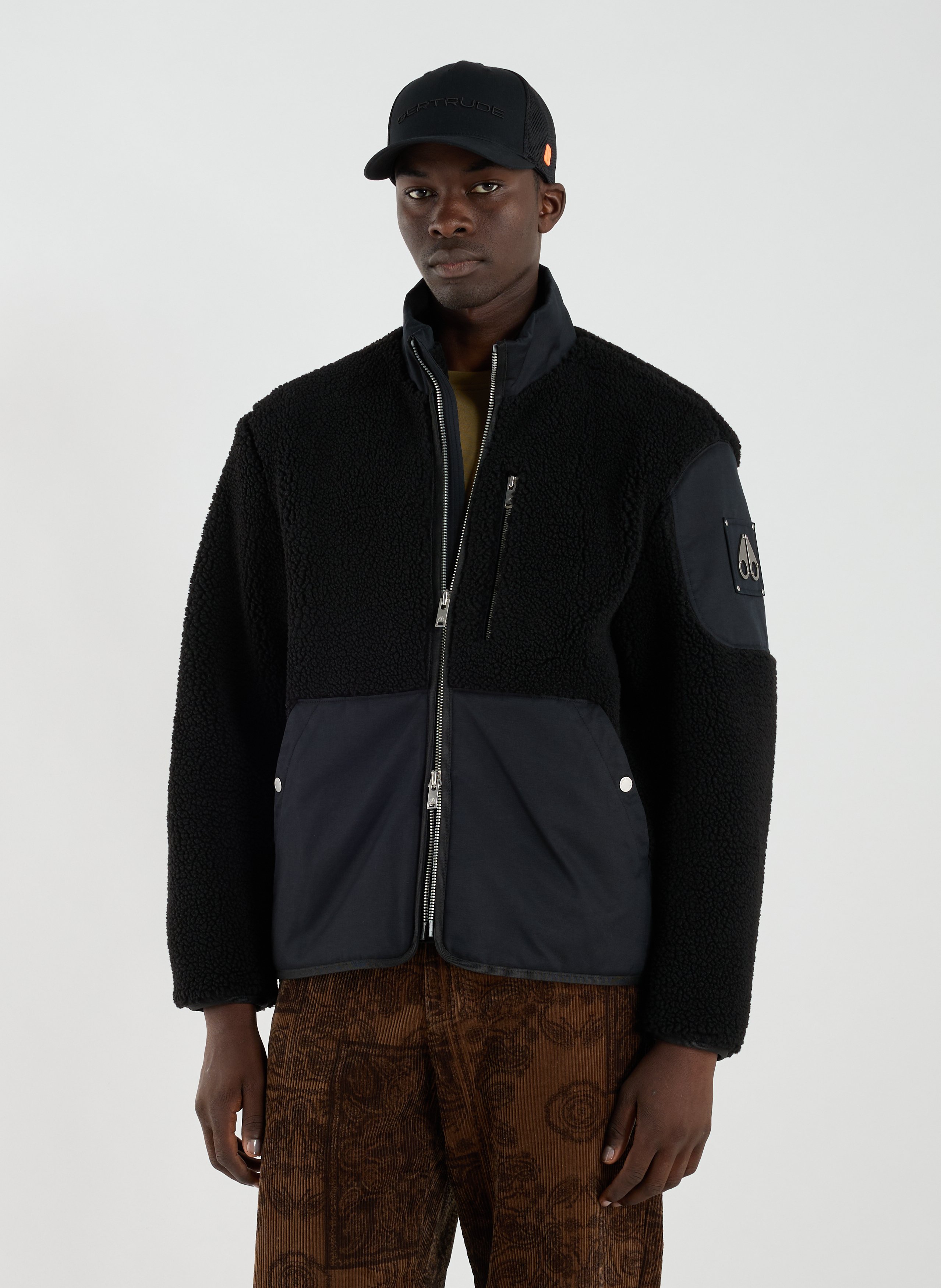 MOOSE KNUCKLES Oversized high neck jacket Black