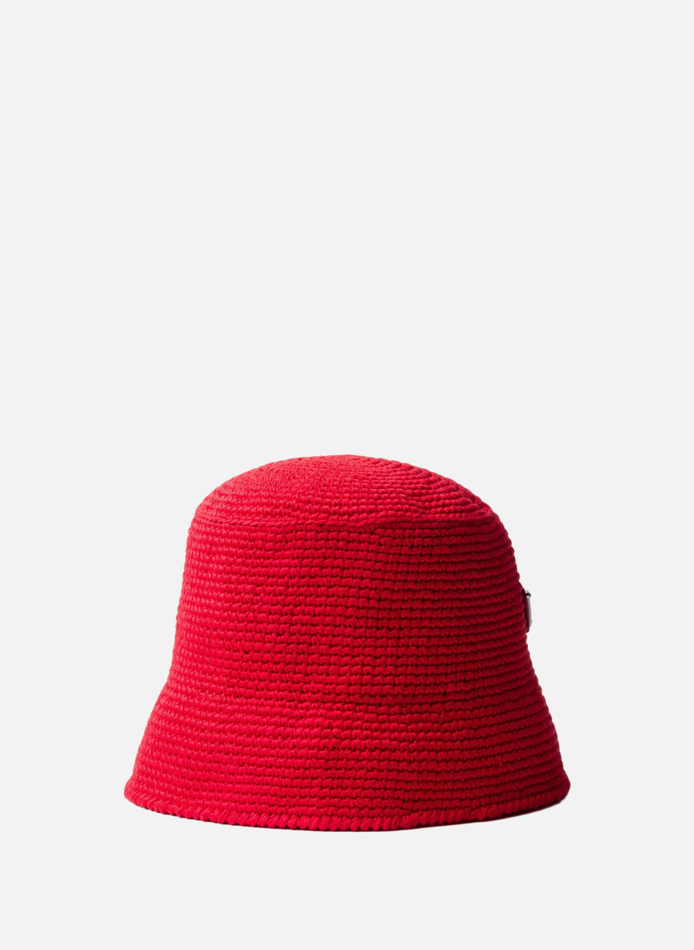 Chapeau bob en crochet PRADA Rouge