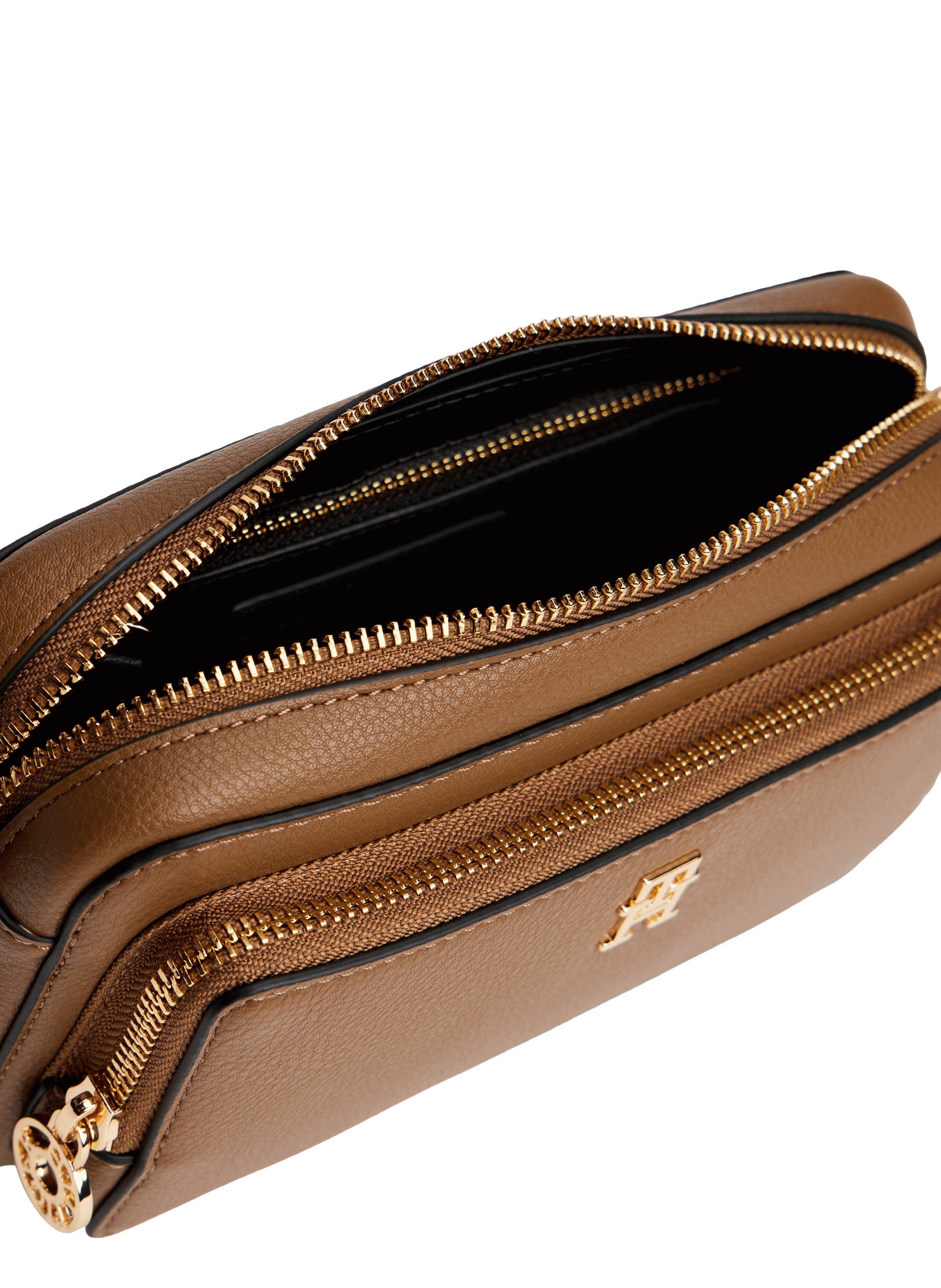 Shoulder bag in faux leather with logo TOMMY HILFIGER Brown