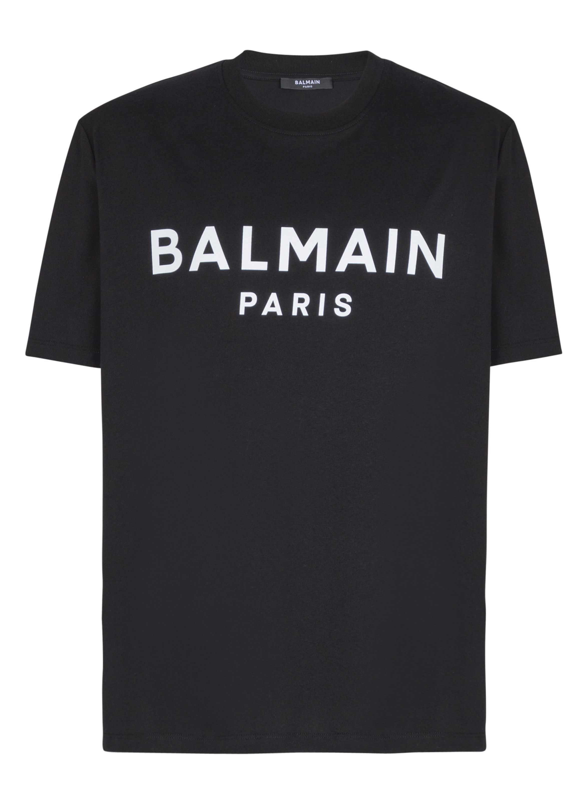 T-shirt en coton à imprimé BALMAIN Noir
