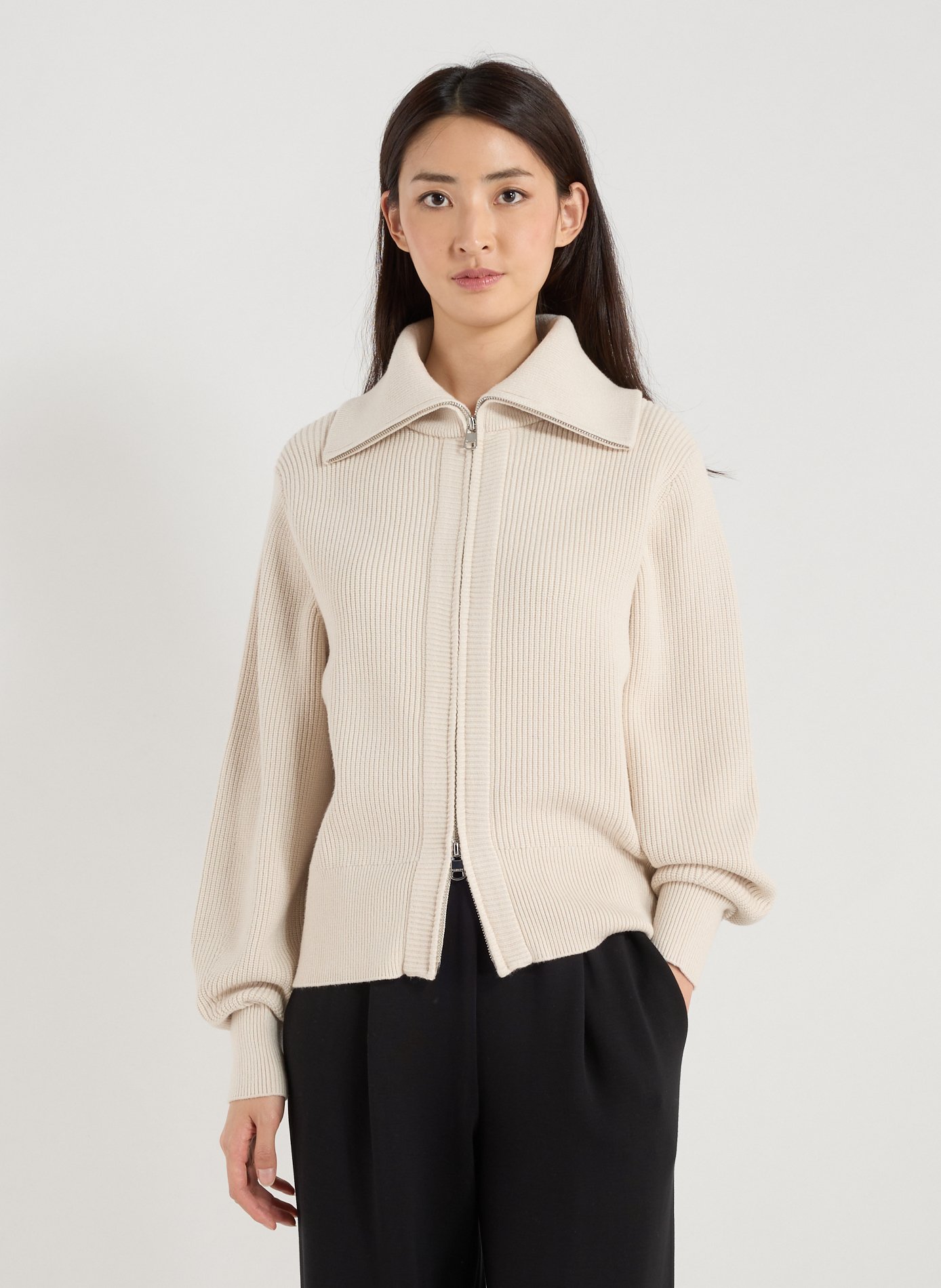 VARLEY Gilet côtelé à col roulé Beige