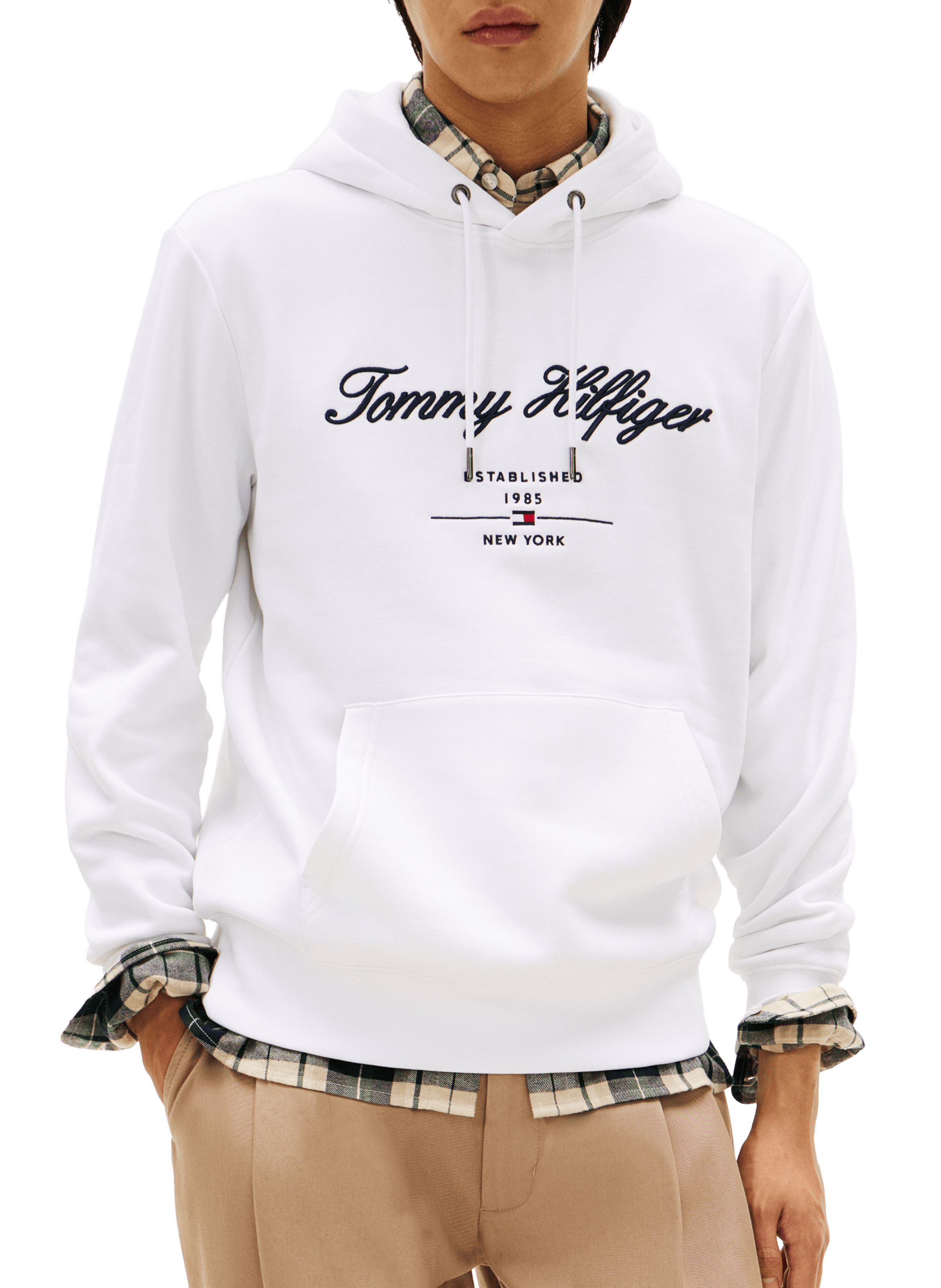 Embroidered hoodie TOMMY HILFIGER White