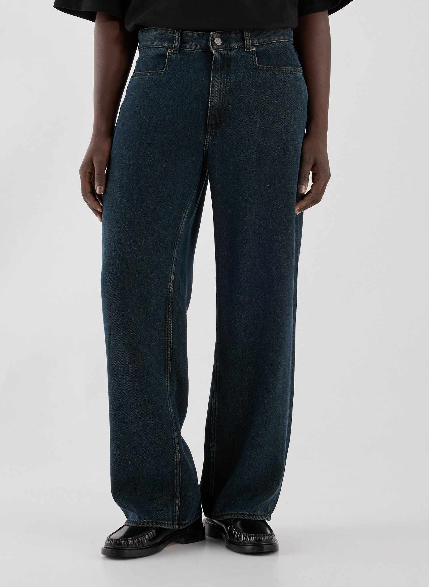 WON HUNDRED Jean droit Bleu