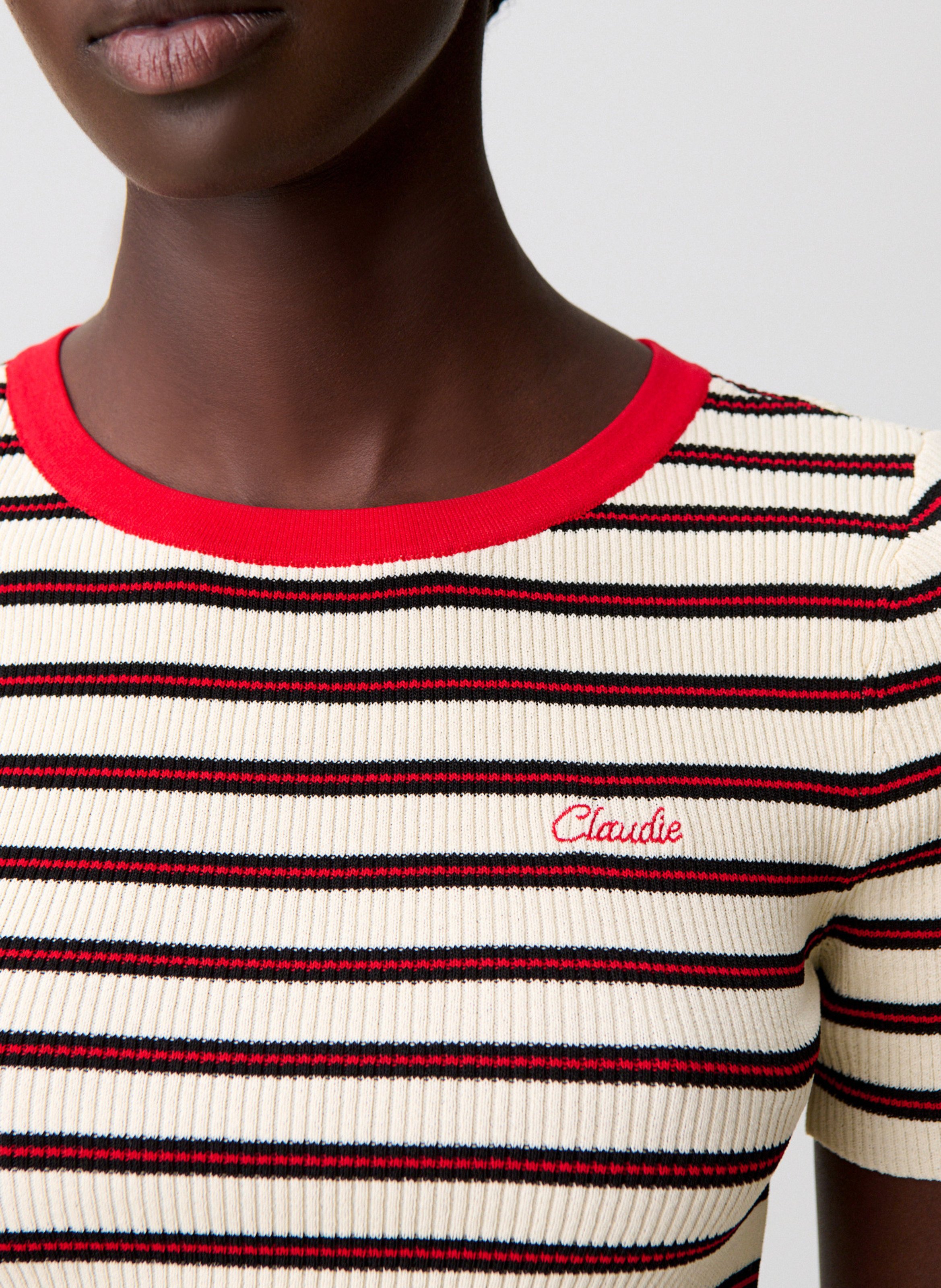 Tee-shirt col rond rayé CLAUDIE PIERLOT Multicolore